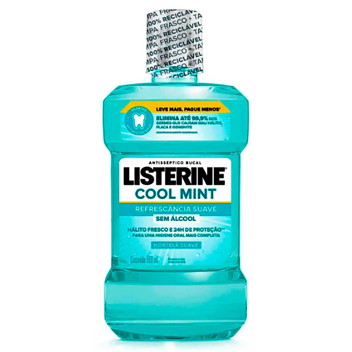 Enxaguante Antisséptico Bucal Listerine Cool Mint Zero Álcool Hortelã 500ml