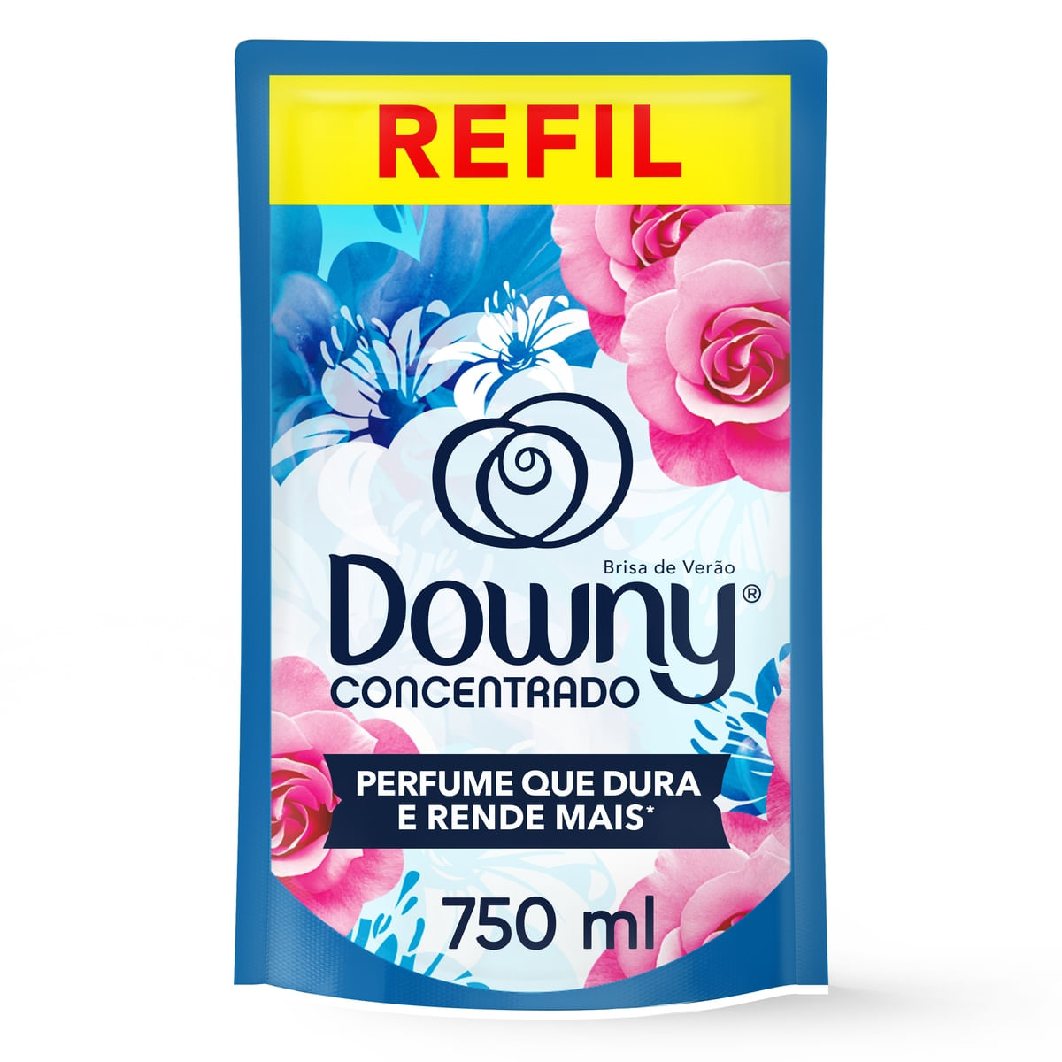 Amaciante de Roupa Concentrado Brisa de Verão Downy Sachê 750ml Refil