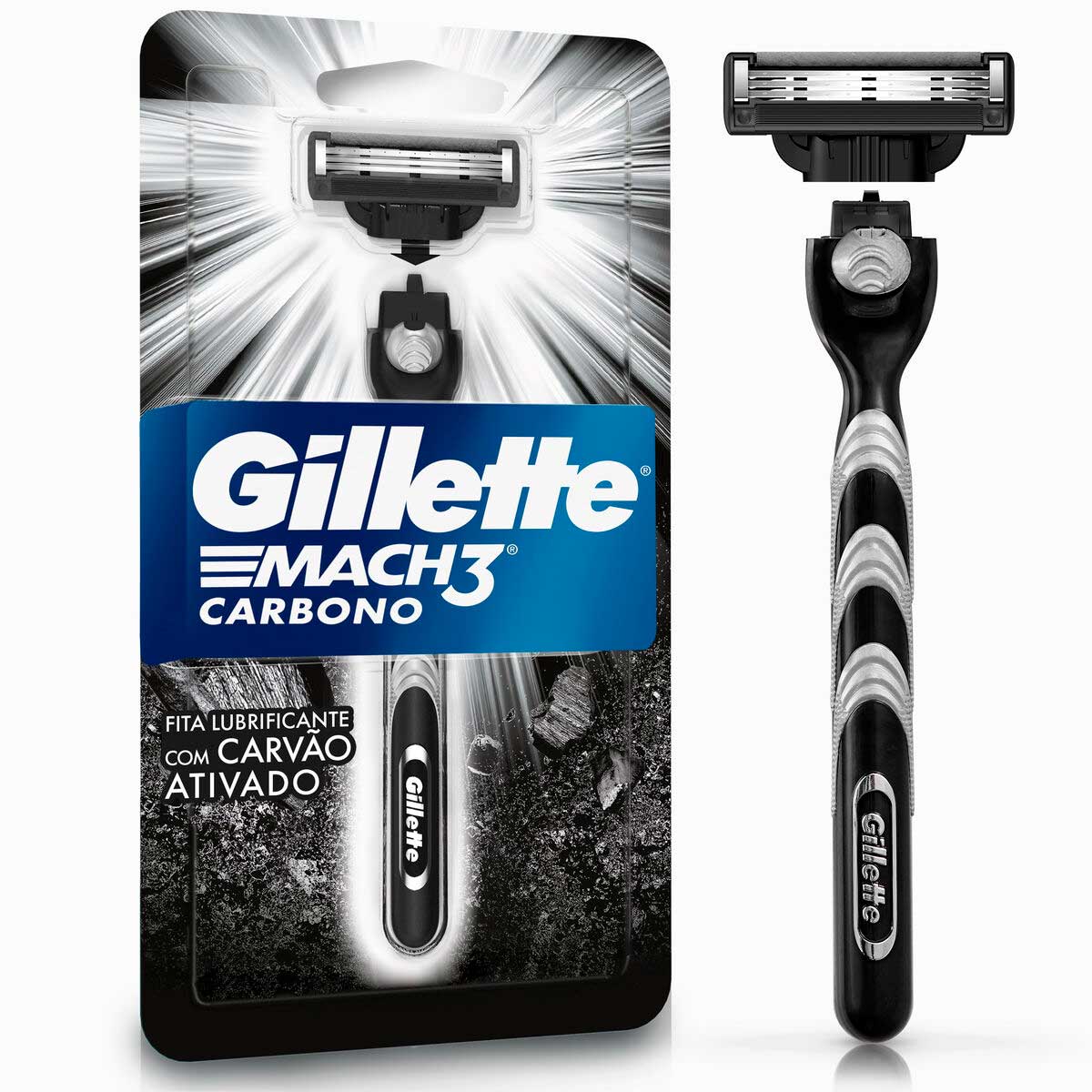 Aparelho de Barbear Gillette Mach3 Carbono 1 Unidade