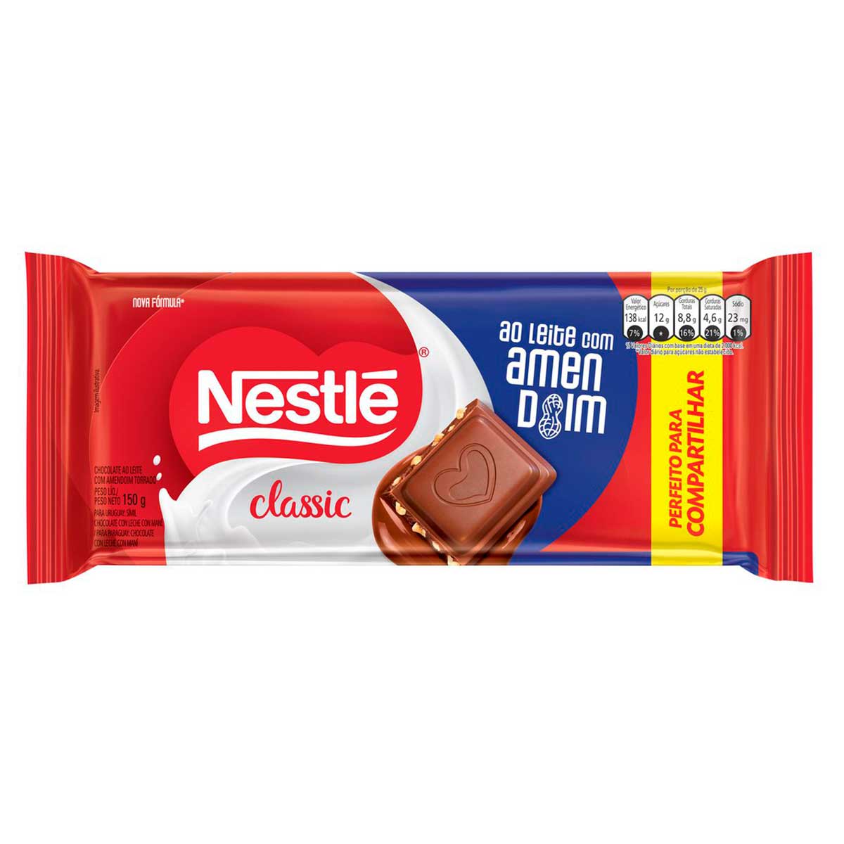 Chocolate NESTLÉ CLASSIC ao Leite com Amendoim 150g