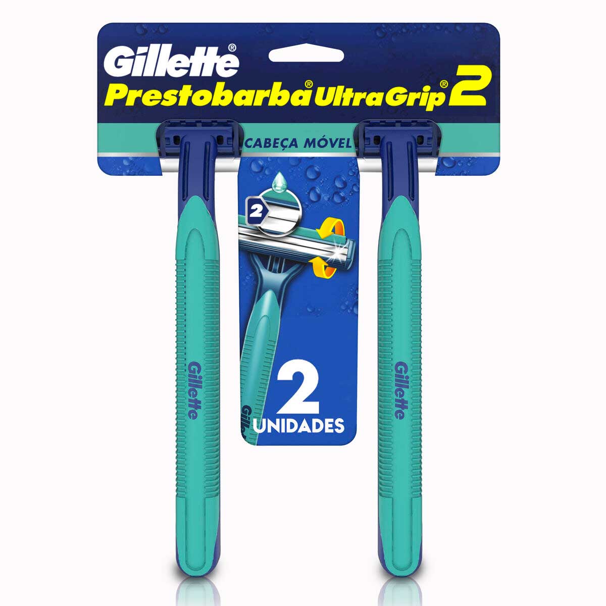 Aparelho de Barbear Gillette Prestobarba Ultragrip2 com Cabeça Móvel 2 Unidades