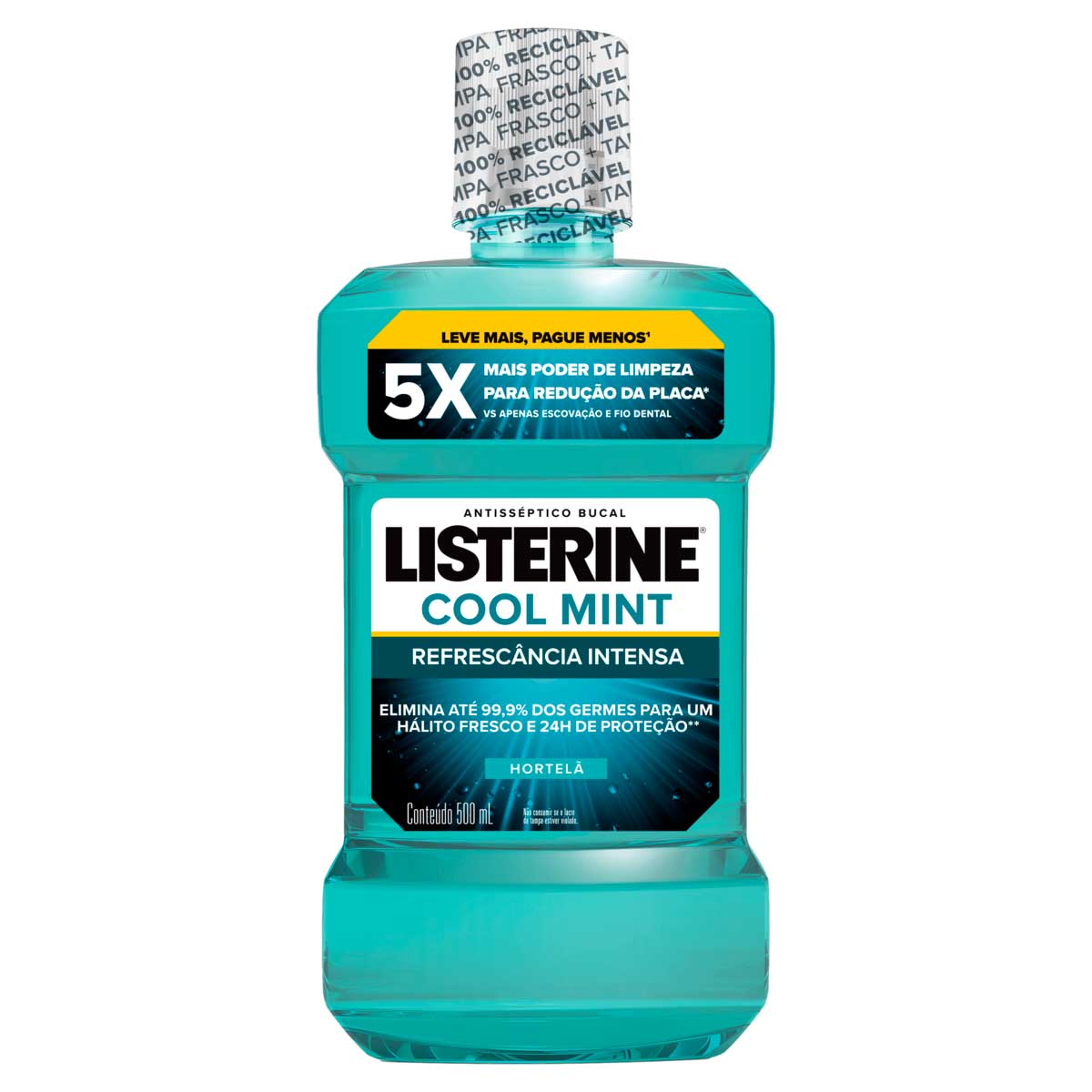 Enxaguante Bucal Hortelã Listerine Cool Mint 500ml Leve Mais Pague Menos