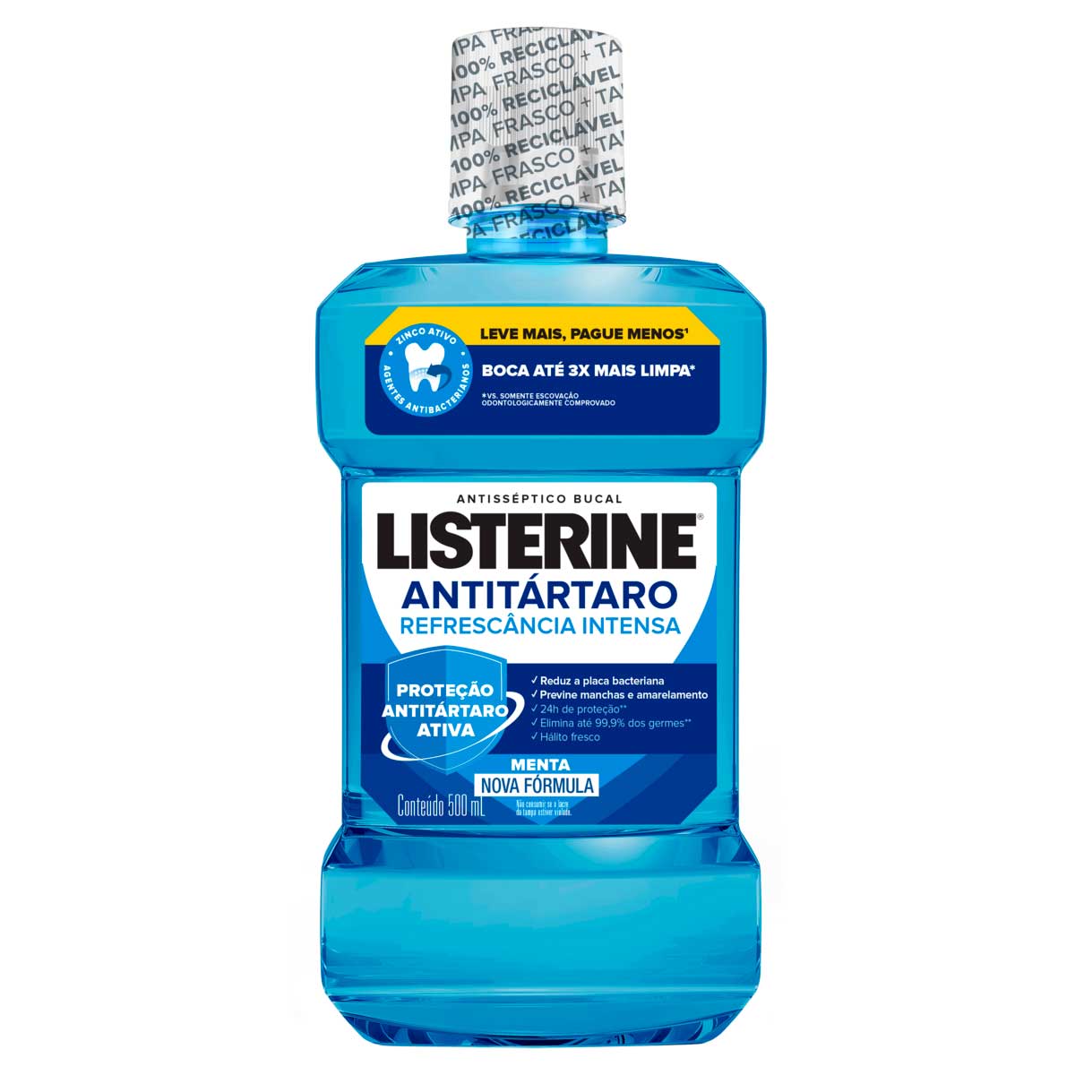 Enxaguante Bucal Menta Listerine Antitártaro 500ml Leve Mais Pague Menos