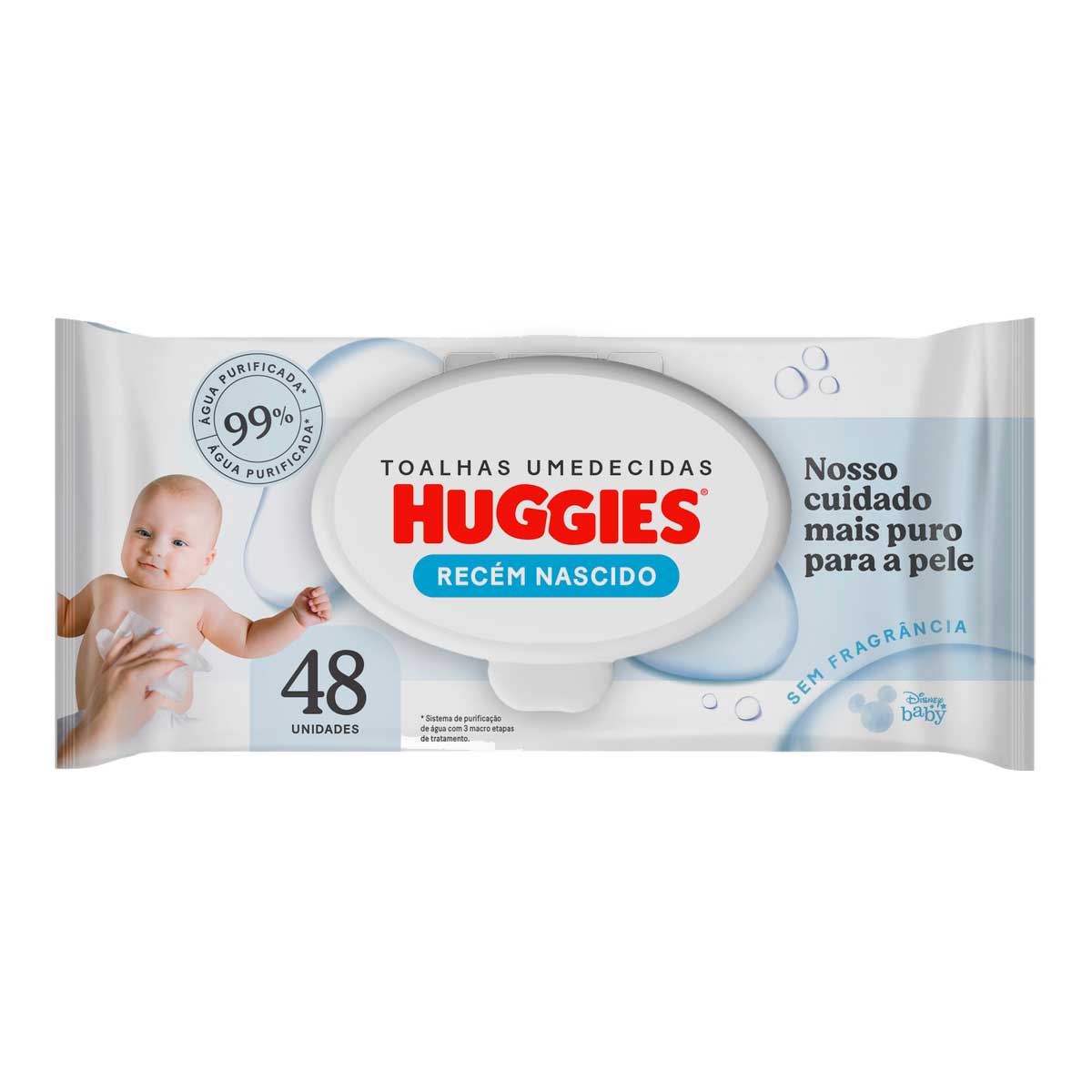 Lenços Umedecidos Huggies Recém Nascido Sem Fragrância 48 Unidades