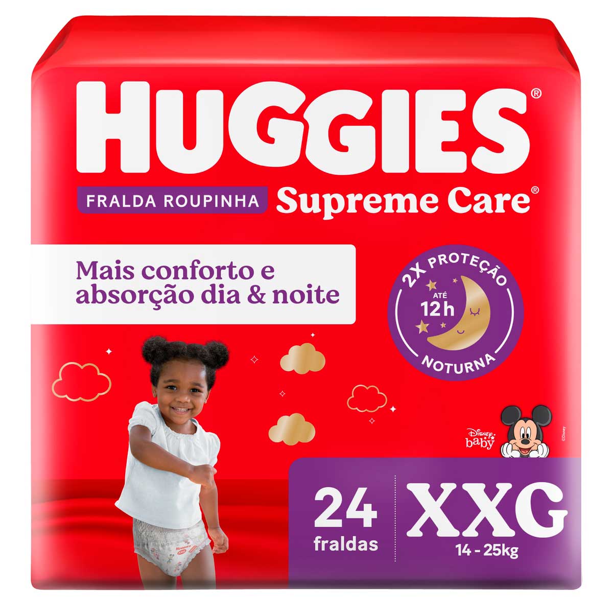 Fralda Descartável Infantil Huggies Supreme Care Roupinha XXG Pacote 24 Unidades