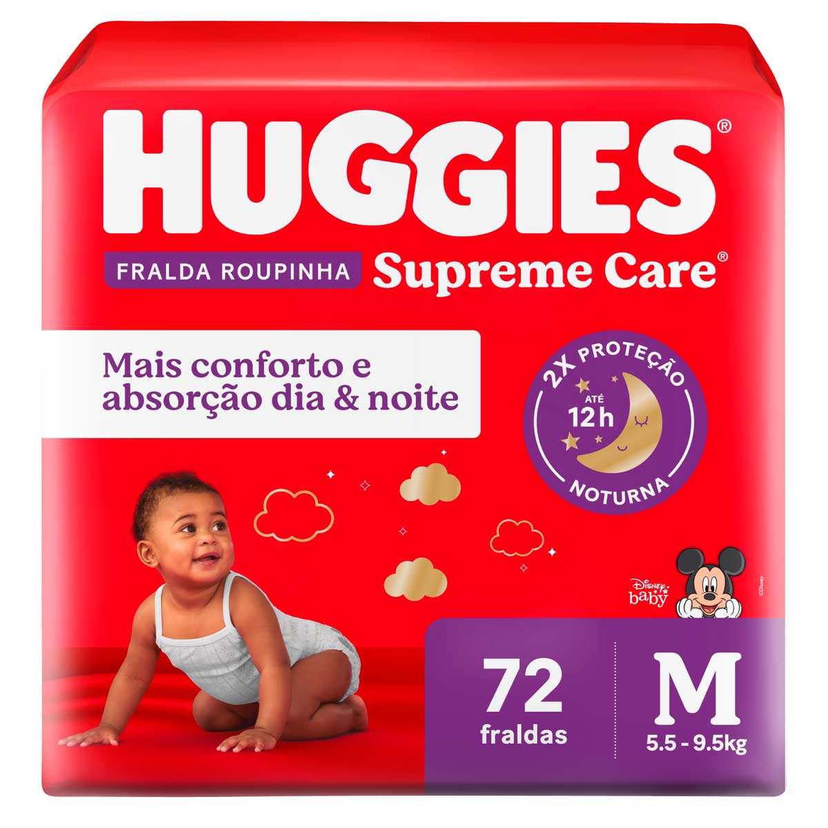 Fralda Huggies Roupinha Supreme Care M - 72 fraldas