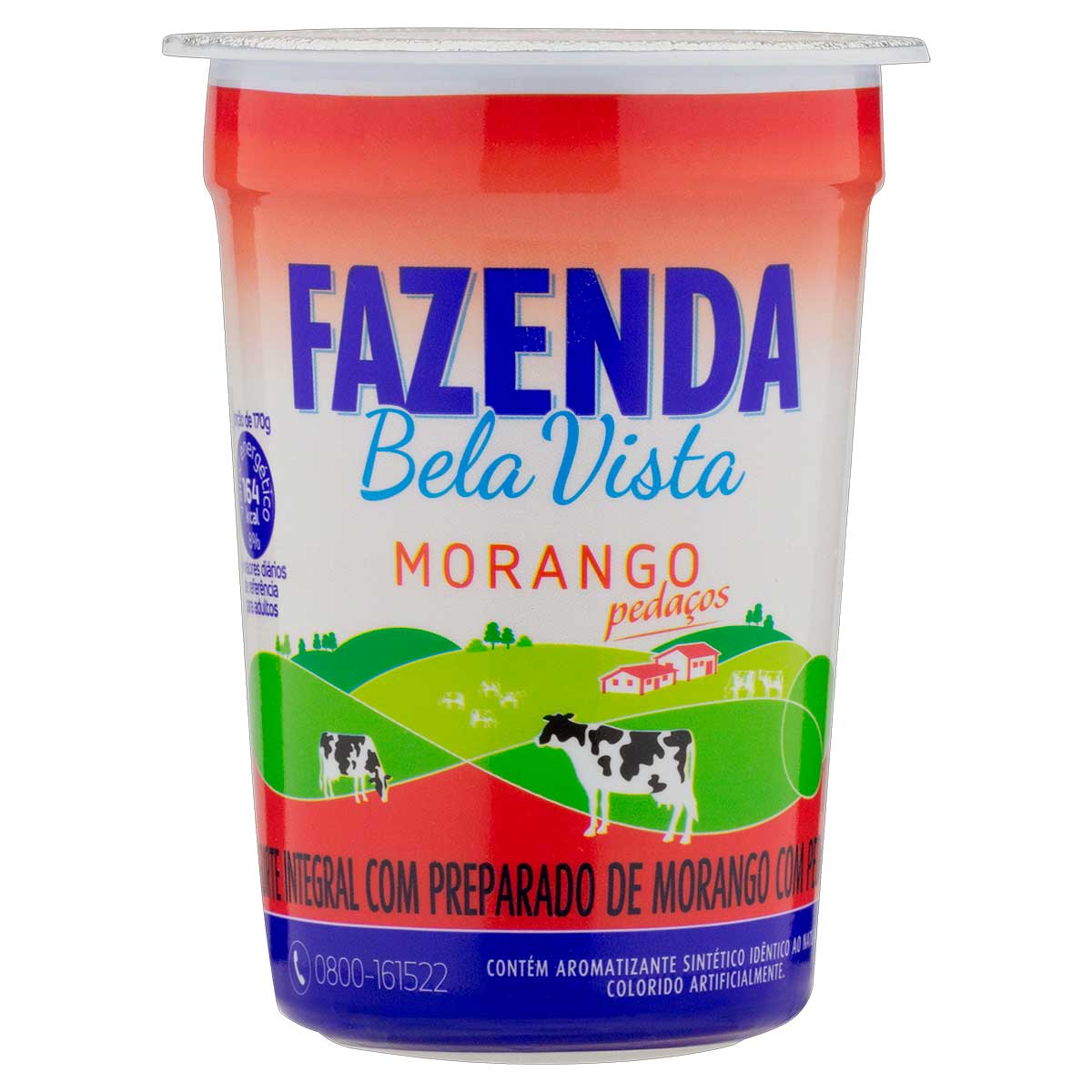 Iogurte Integral com Preparado de Morango e Pedaços Fazenda Bela Vista 170g