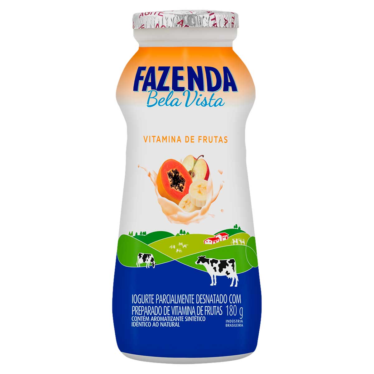 Iogurte Semidesnatado de Vitamina de Frutas Fazenda Bela Vista Frasco 180g