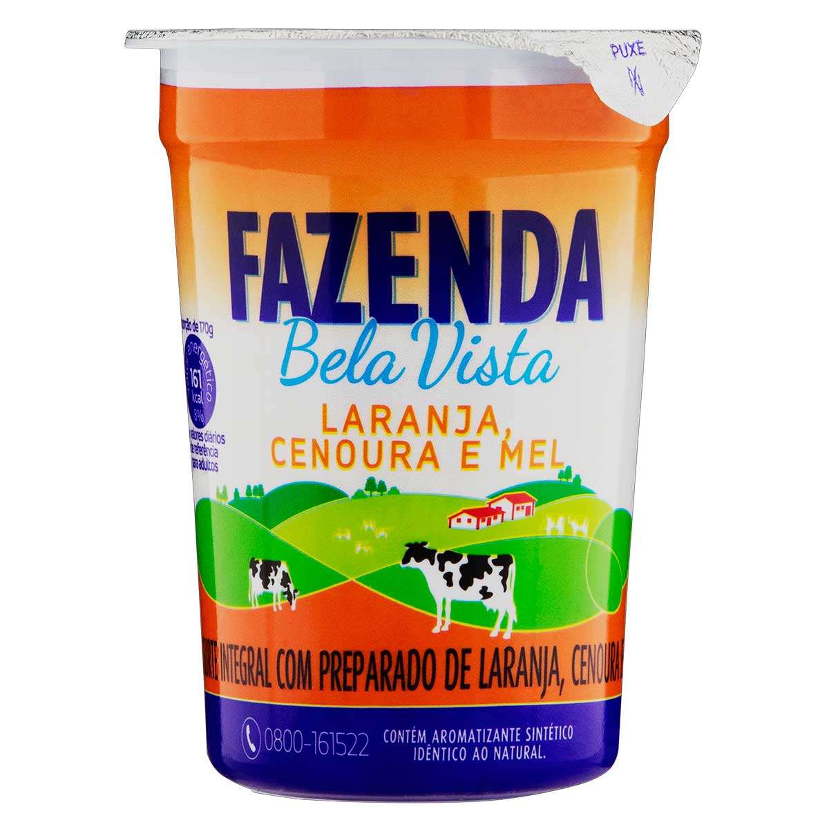 Iogurte Integral Fazenda Bela Vista Laranja, Cenoura e Mel 170g