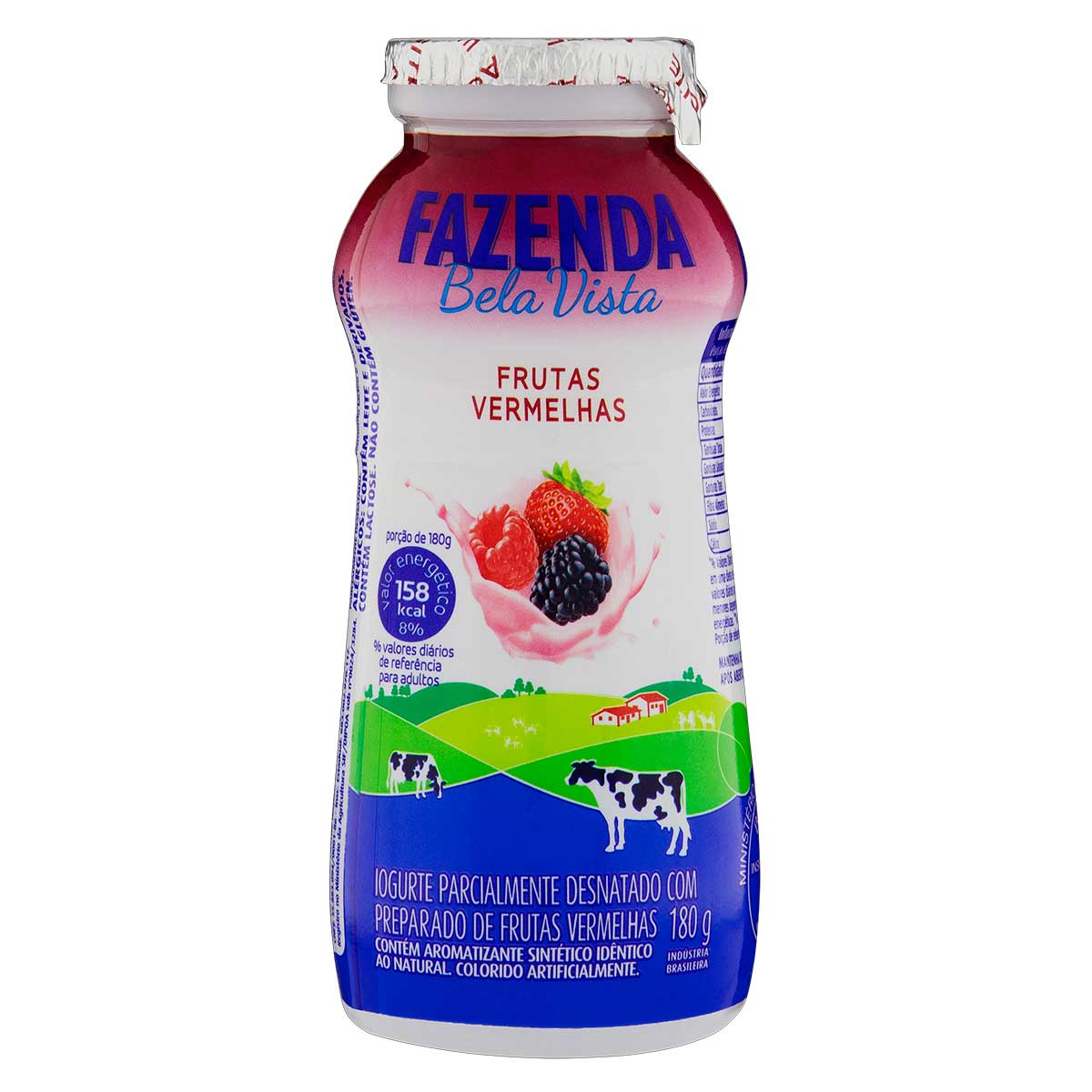 Iogurte Semidesnatado Fazenda Bela Vista com Polpa de Frutas Vermelhas 180g