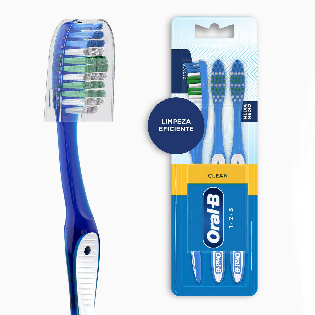 Escova Dental Oral-B 123 3 Unidades