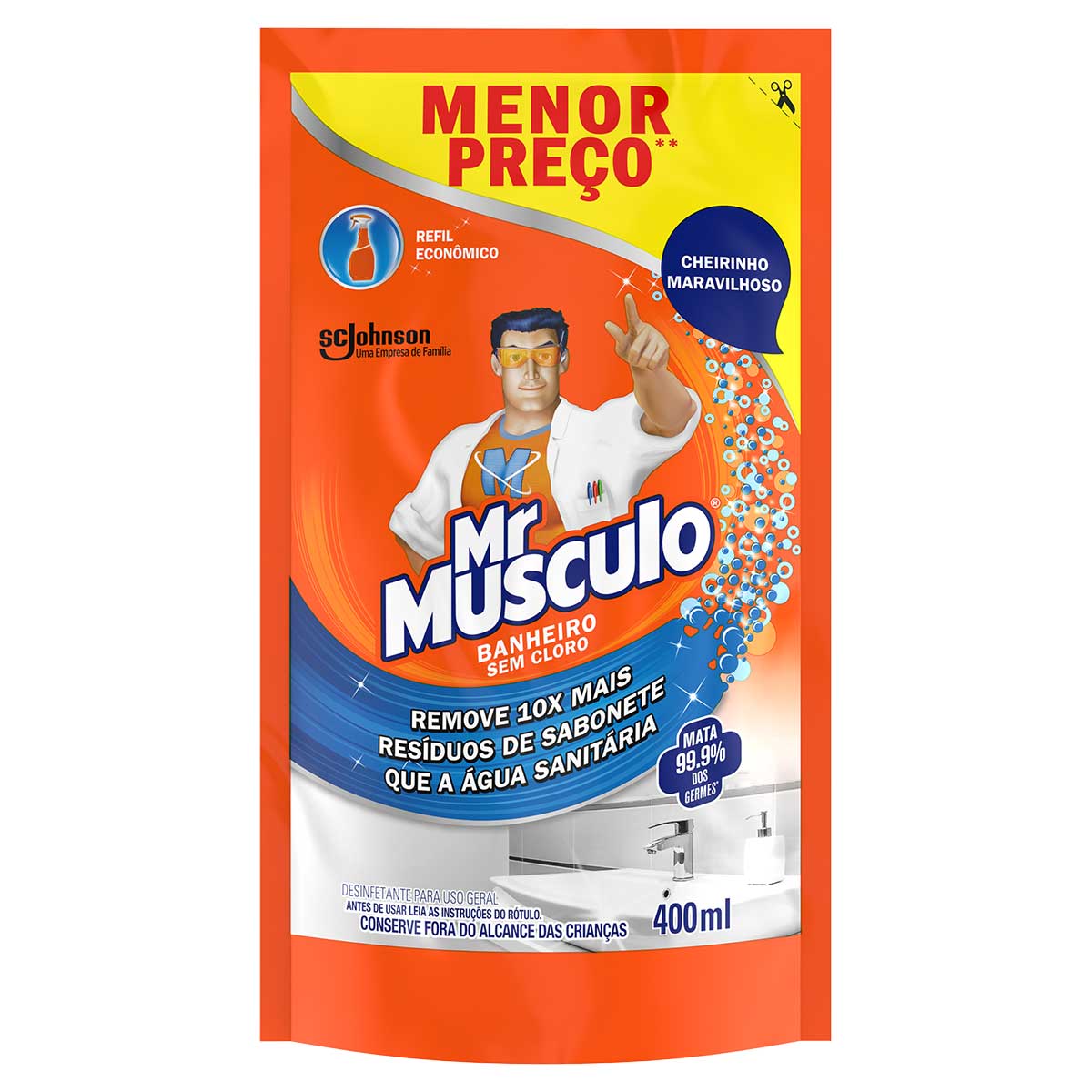 Desinfetante Banheiro Mr Músculo 400ml Refil Econômico