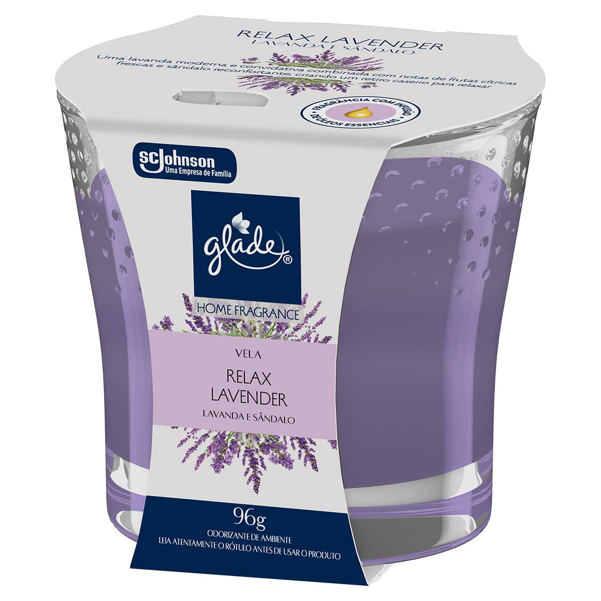 Vela Perfumada Relax Lavender Glade Home Fragrance 96g