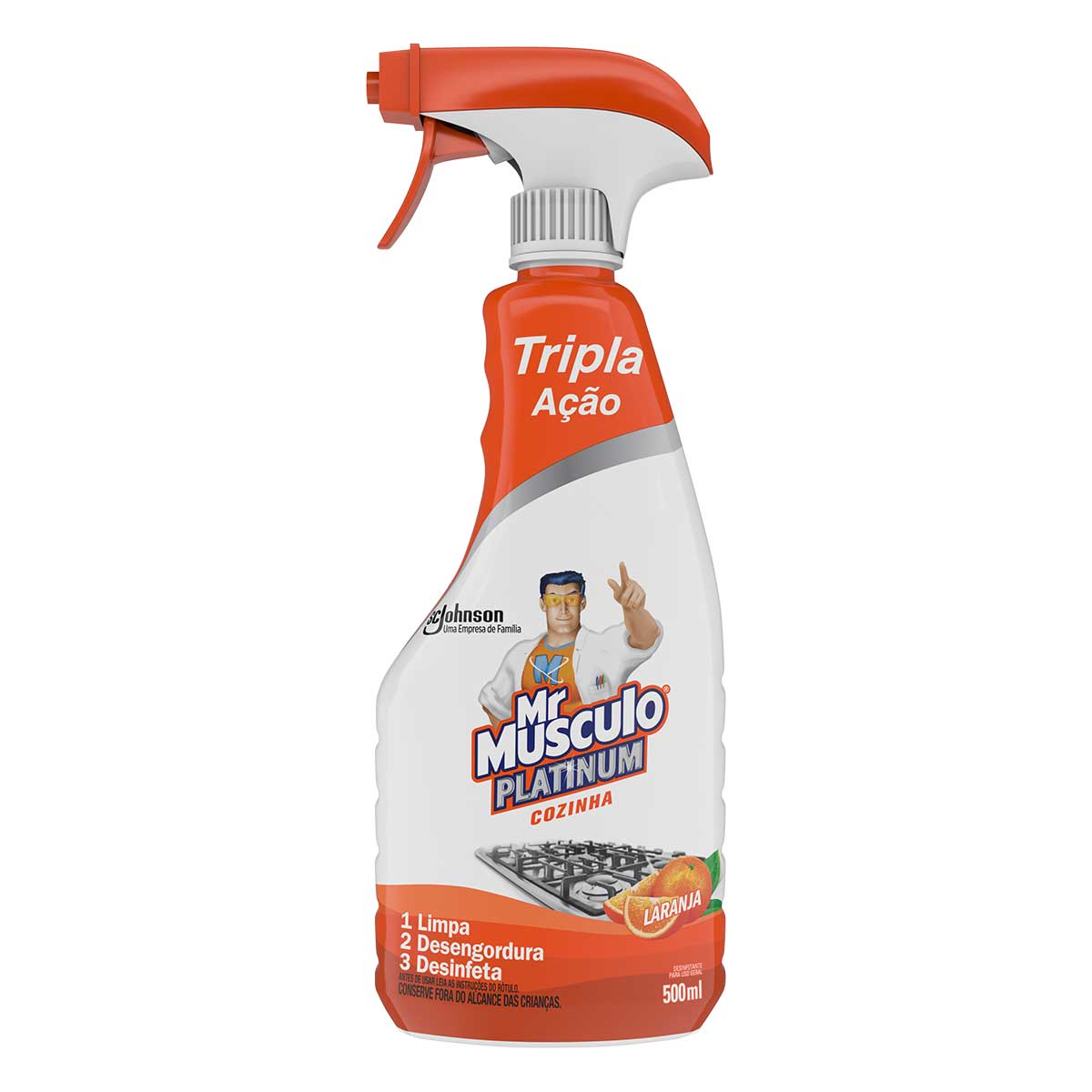 Desinfetante Cozinha Laranja Mr Músculo Platinum 500ml Borrifador