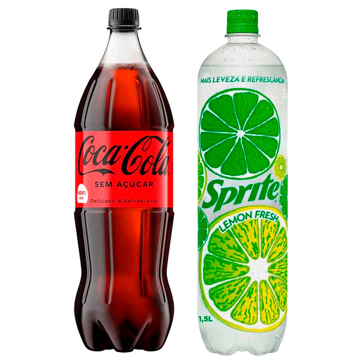 Kit 1 Coca-Cola Zero pet 1,5L + 1 Sprite Lemon Fresh pet 1,5L