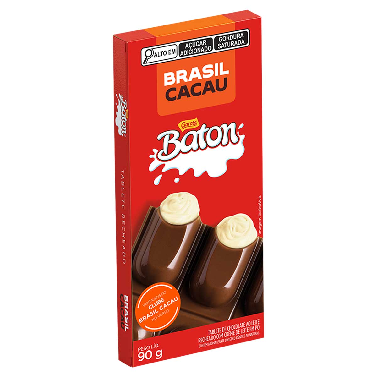 Chocolate ao Leite Recheio Baton Brasil Cacau 90g