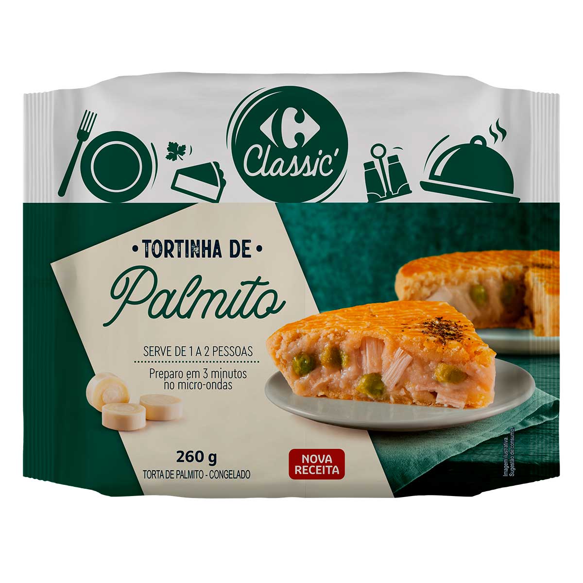 Torta Congelada Palmito Carrefour 260g