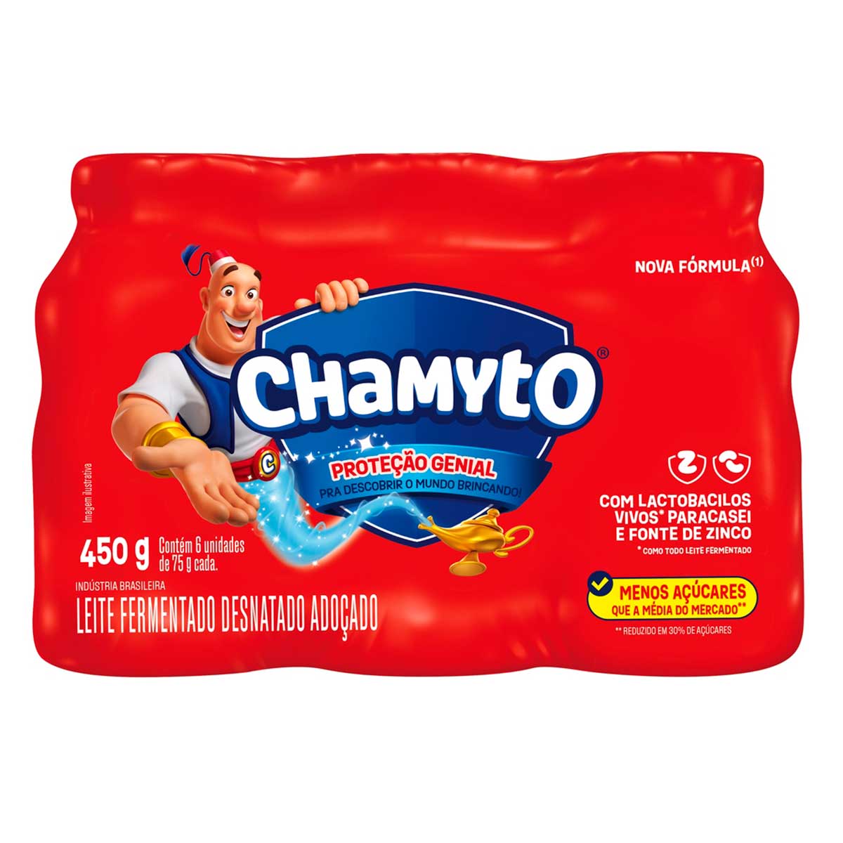 Leite Fermentado Desnatado Chamyto 450g 6 Unidades