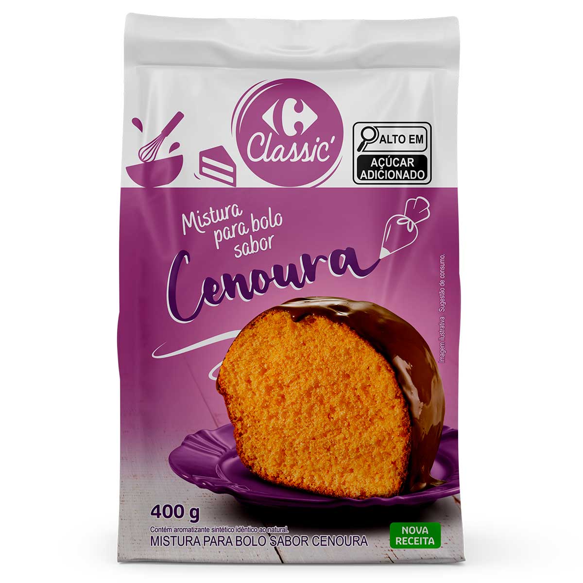 Mistura para Bolo Sabor Cenoura Carrefour Classic 400g