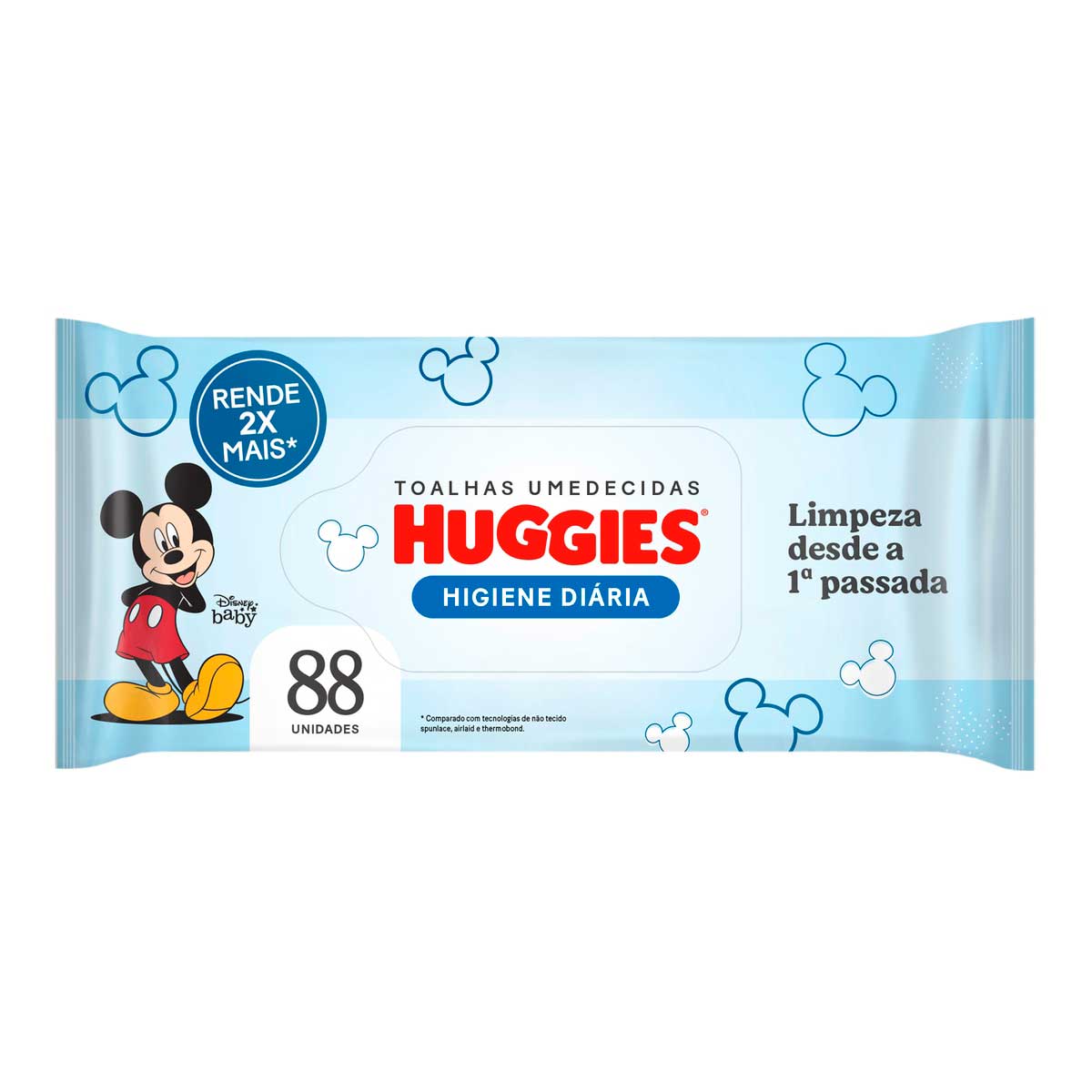 Lenço Umedecido Huggies Higiene Diária Rendem 2x Mais 88 Un