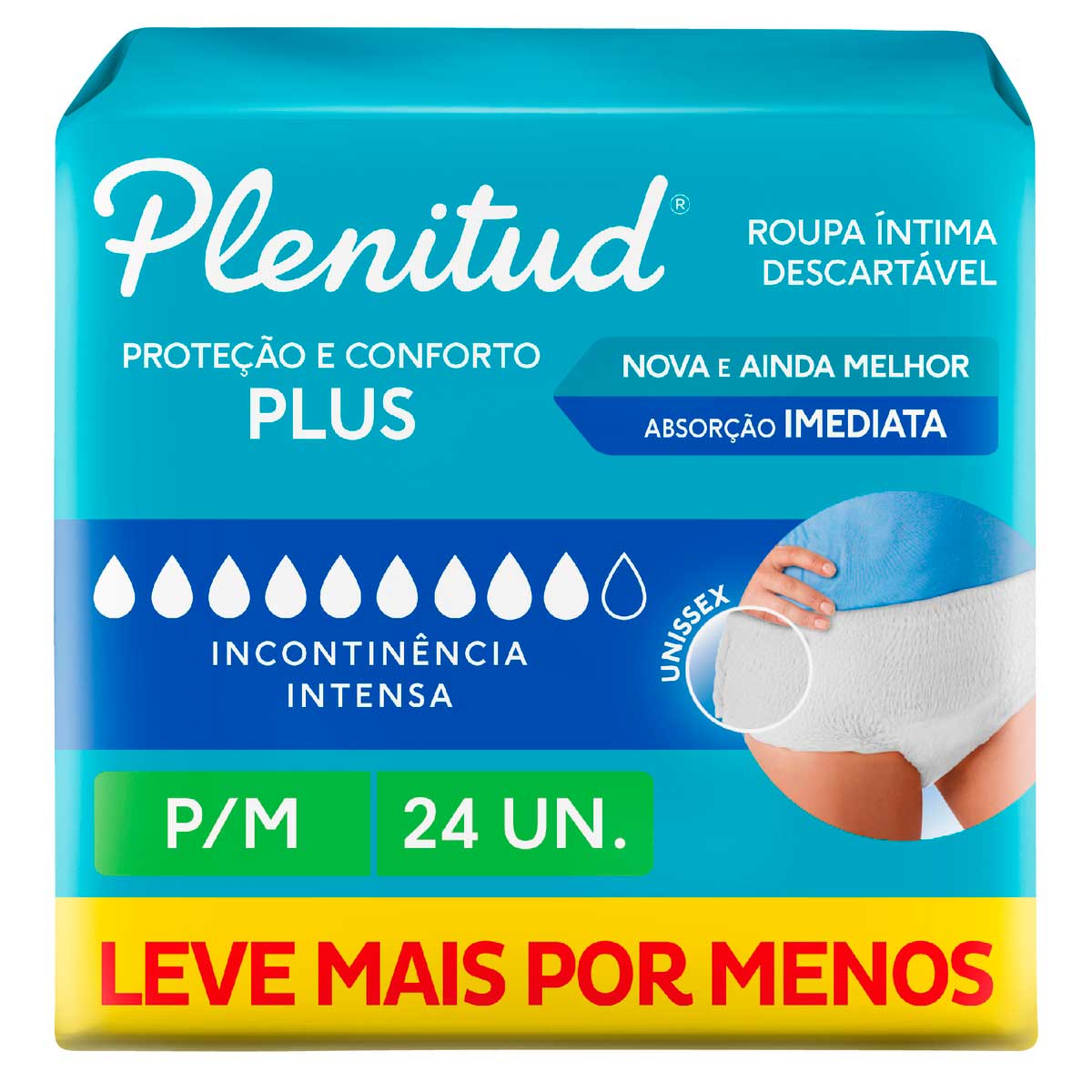 Roupa Íntima Descartável Plenitud Protect Plus P/M Leve 24 Pague 22 Unidades