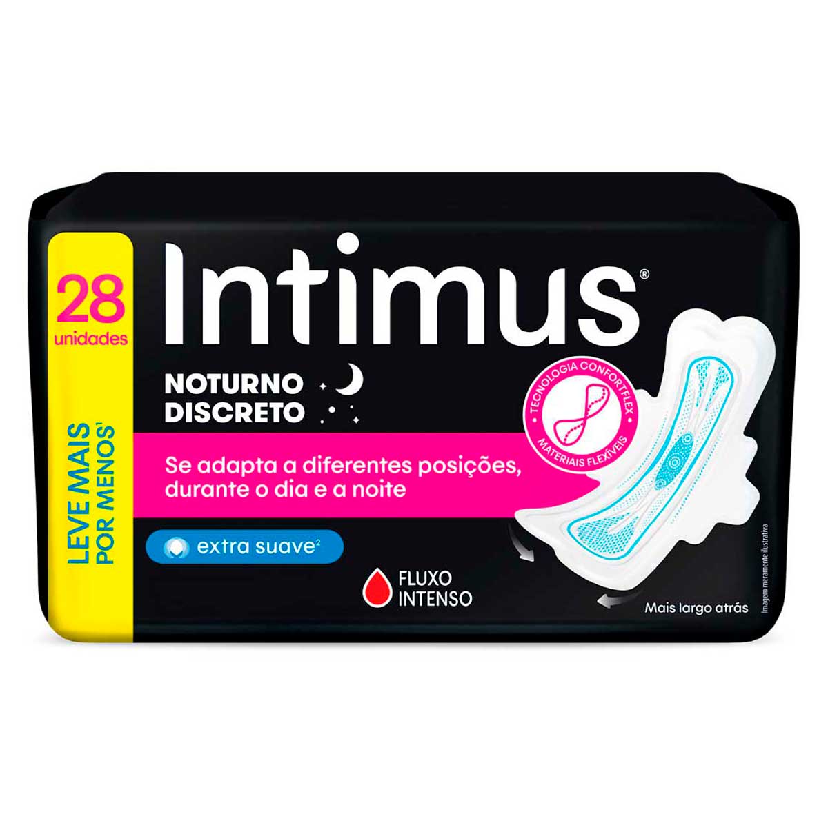 Absorvente Intimus Noturno Discreto com Abas 28 Unidades