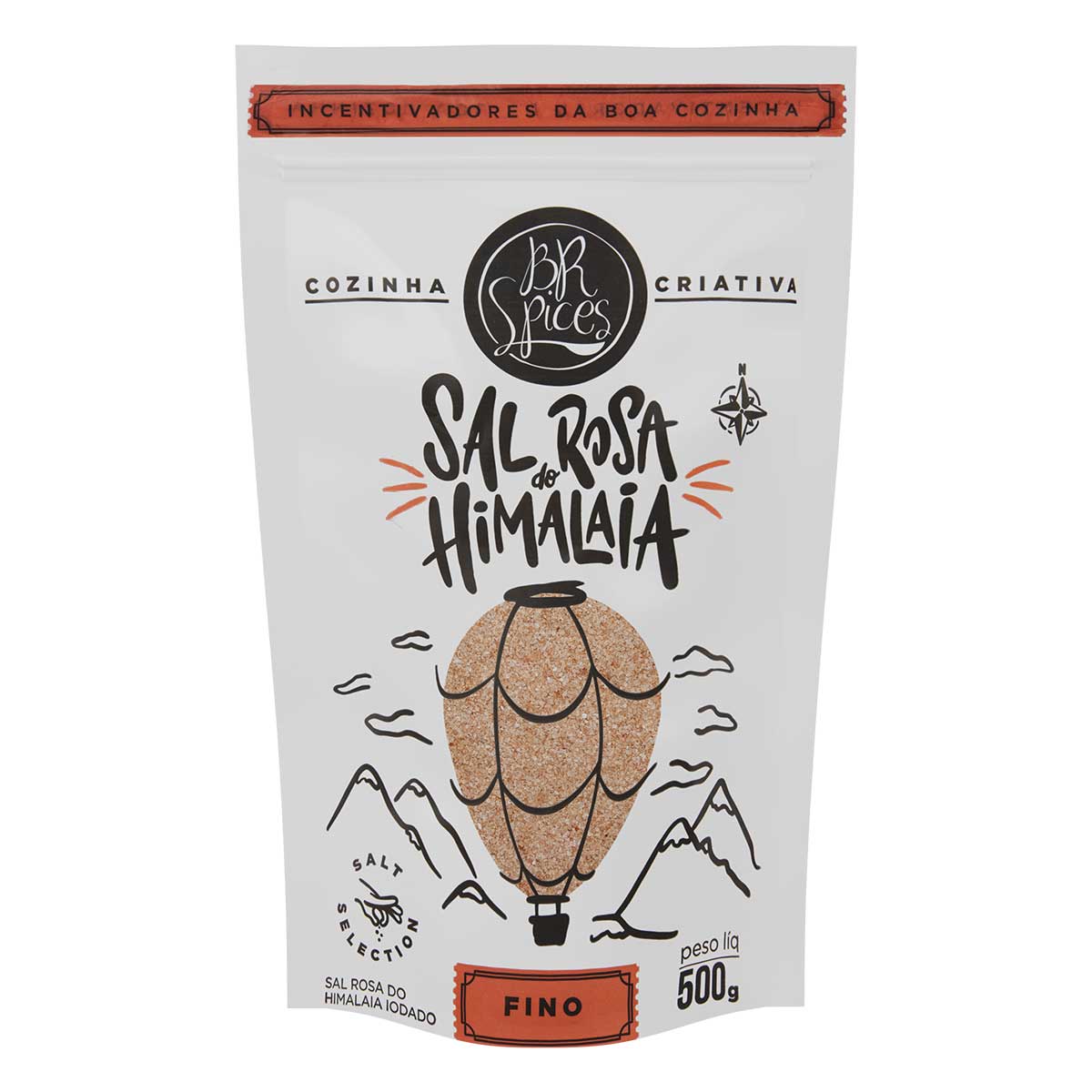 Sal Rosa do Himalaia Fino Iodado BR Spices Salt Selection 500g