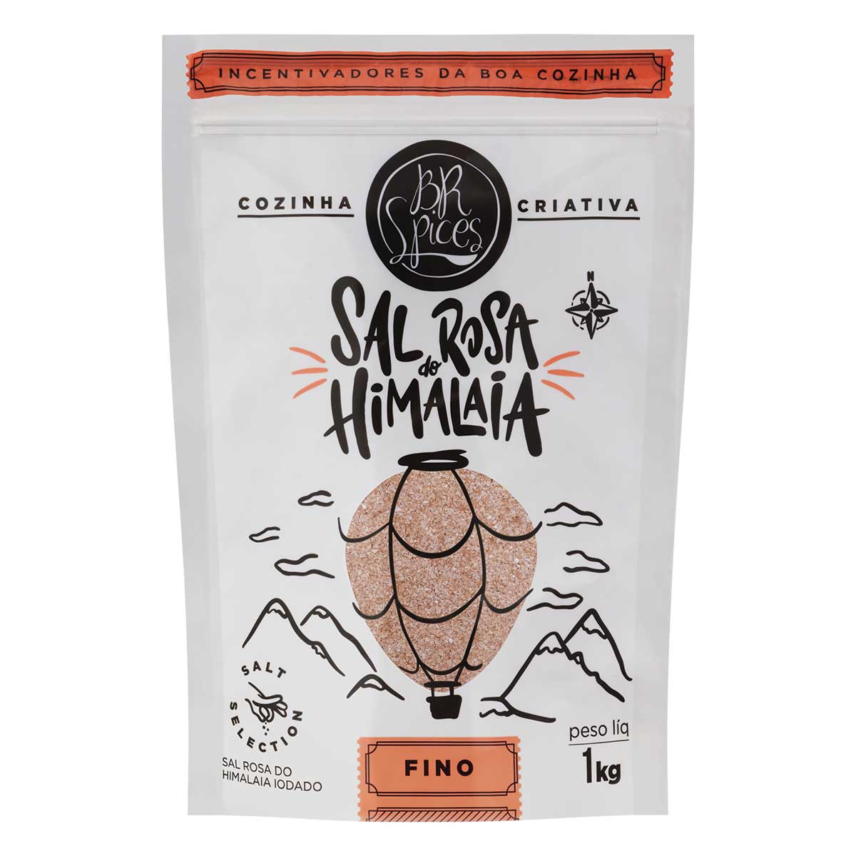 Sal Rosa do Himalaia Fino Iodado BR Spices Salt Selection 1Kg