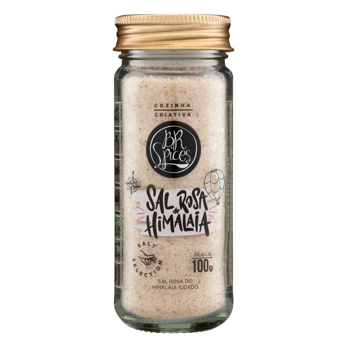 Sal Rosa do Himalaia Fino Iodado Paquistanês com Tampa Dosadora BR Spices Salt Selection 100g