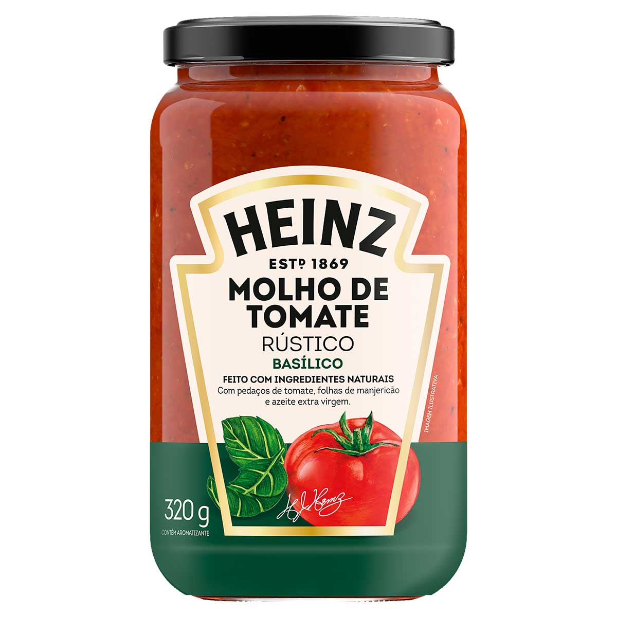 Molho de Tomate Basílico Rústico Heinz 320g