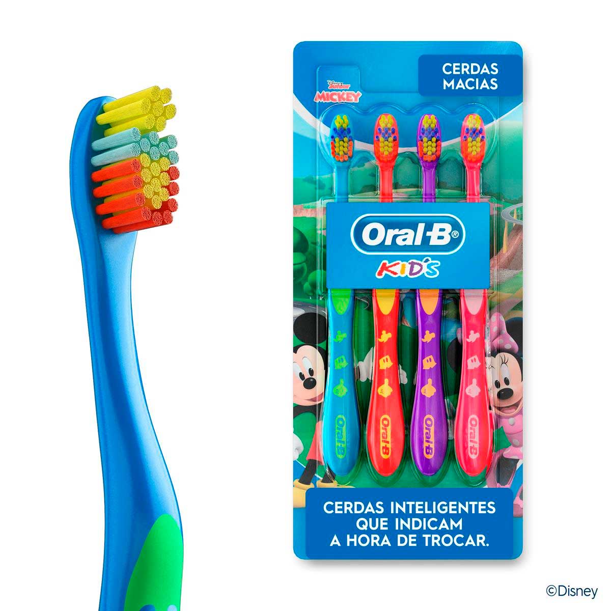 Escova de Dente Oral-B Kids Mickey 4 Unidades