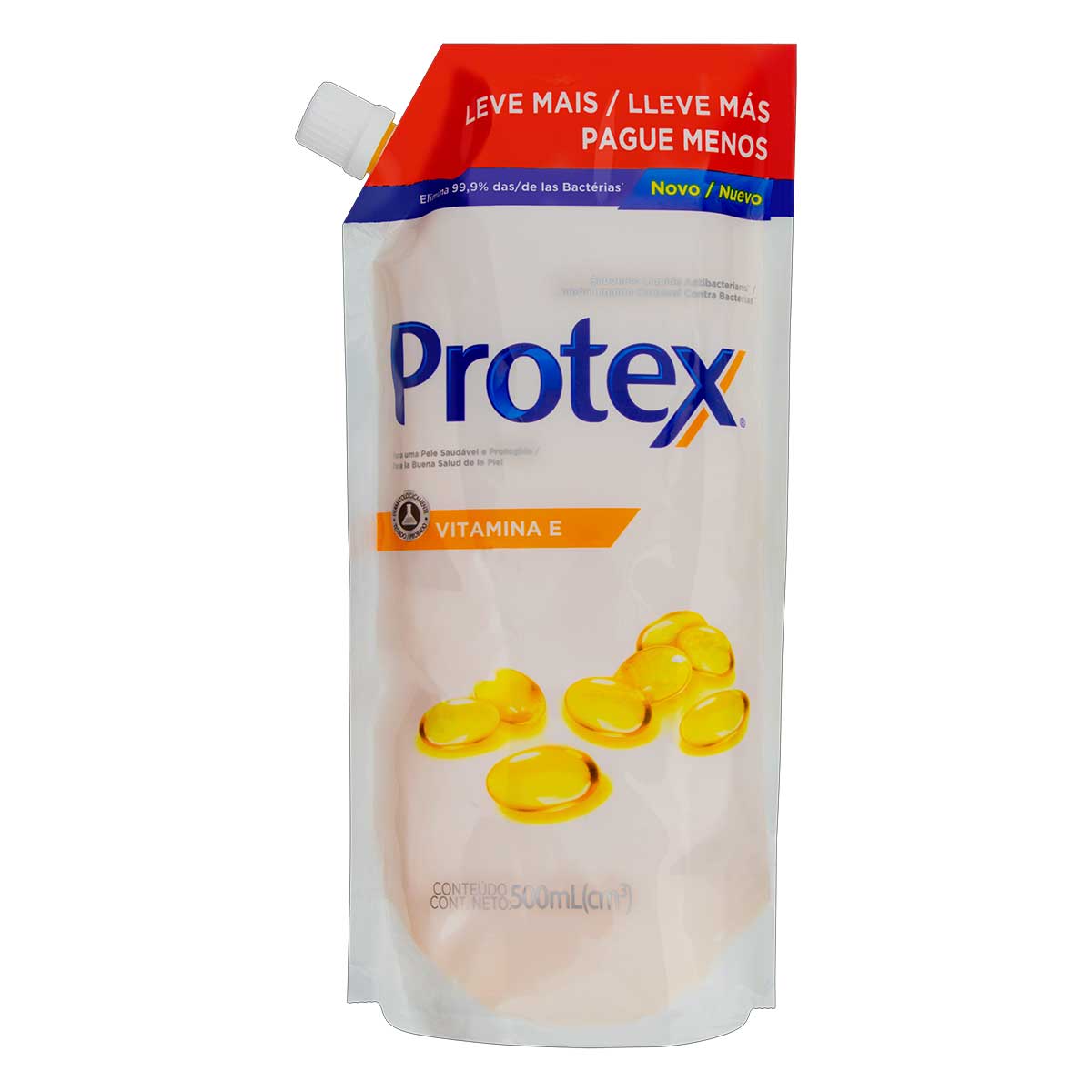 Sabonete Líquido Antibacteriano Protex Vitamina E Sachê 500ml Refil Leve Mais Pague Menos