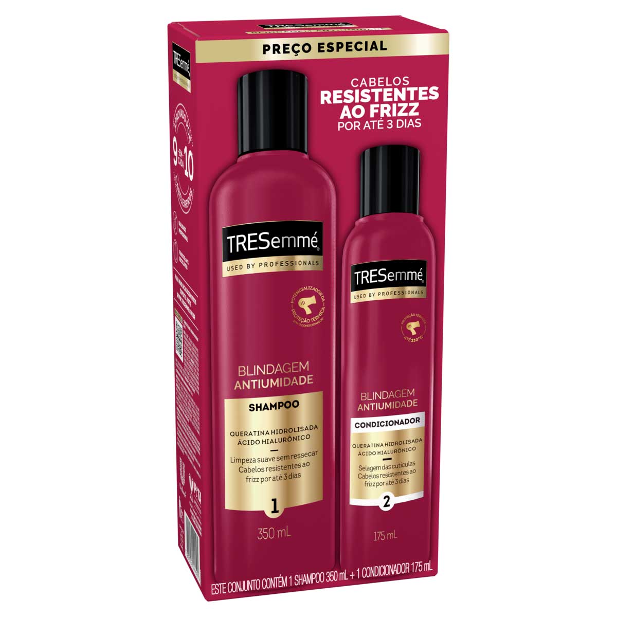 Kit Shampoo 350ml + Condicionador 175ml Tresemmé Blindagem Antifrizz