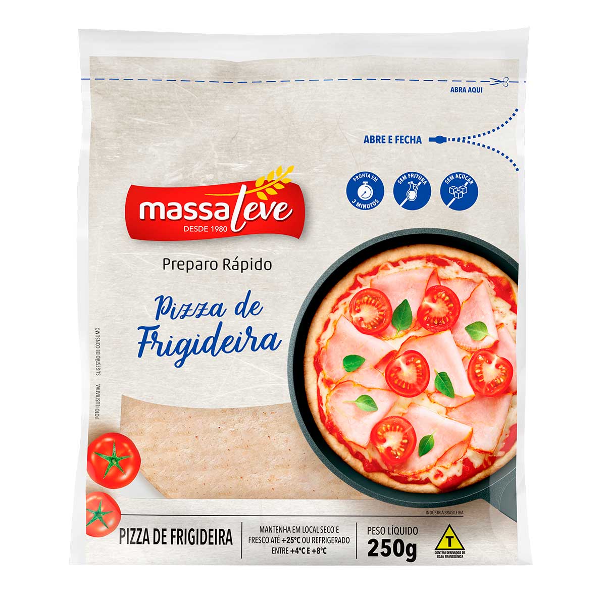 Massa para Pizza de Frigideira Massa Leve com 10 Unidades