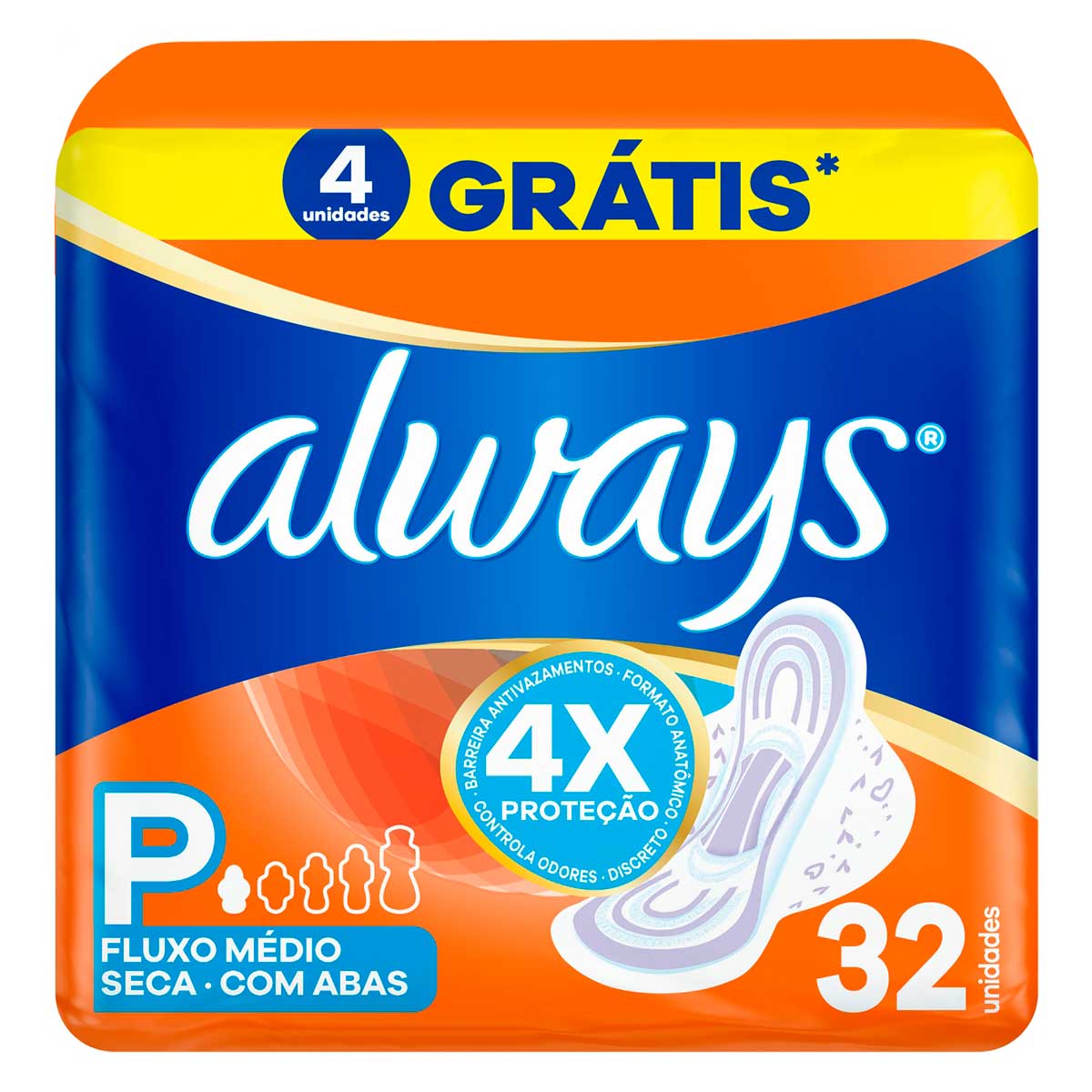Absorvente Always P Seca com Abas 32 Unidades