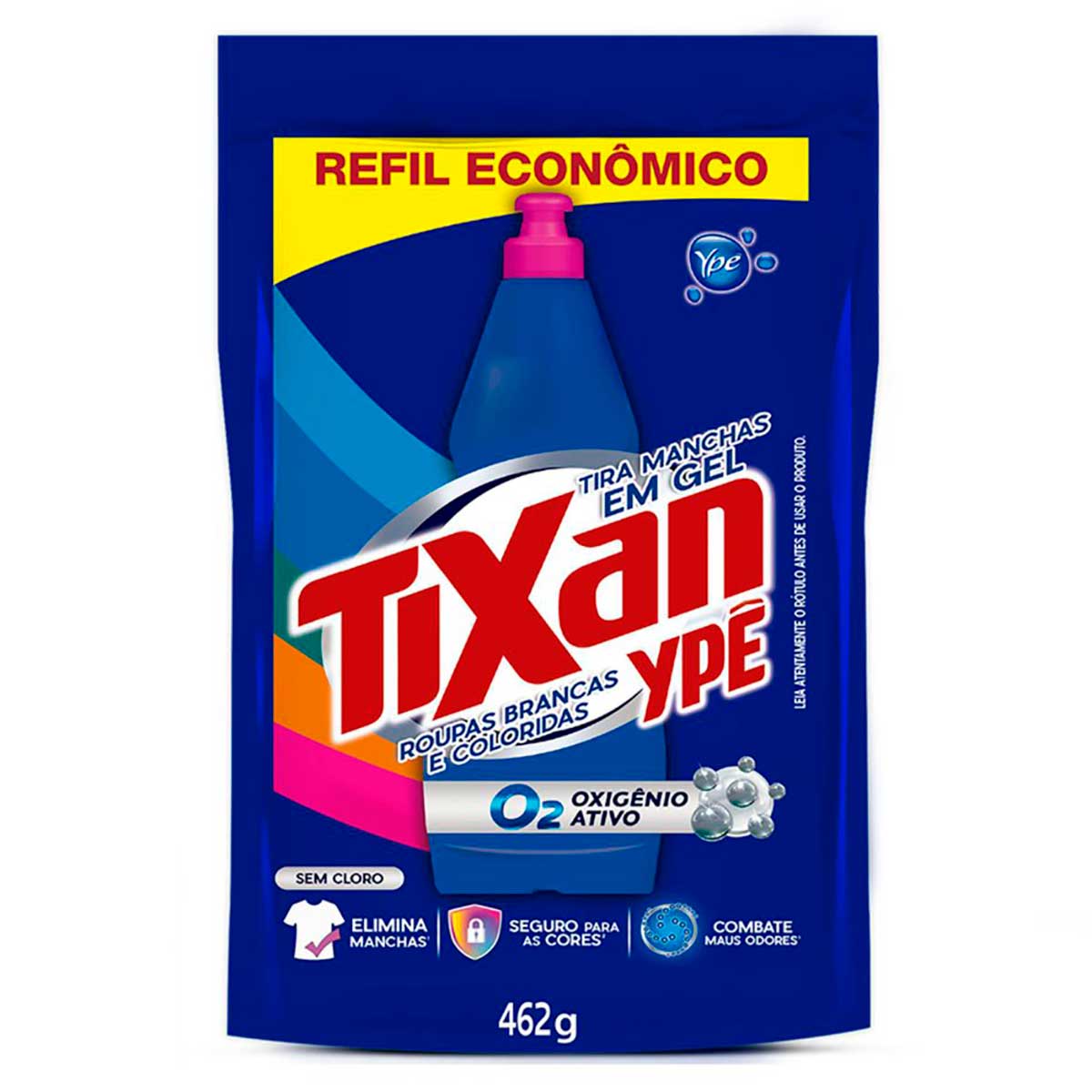 Tira Manchas em Gel Tixan Ypê Roupas Brancas e Coloridas Refil 462g