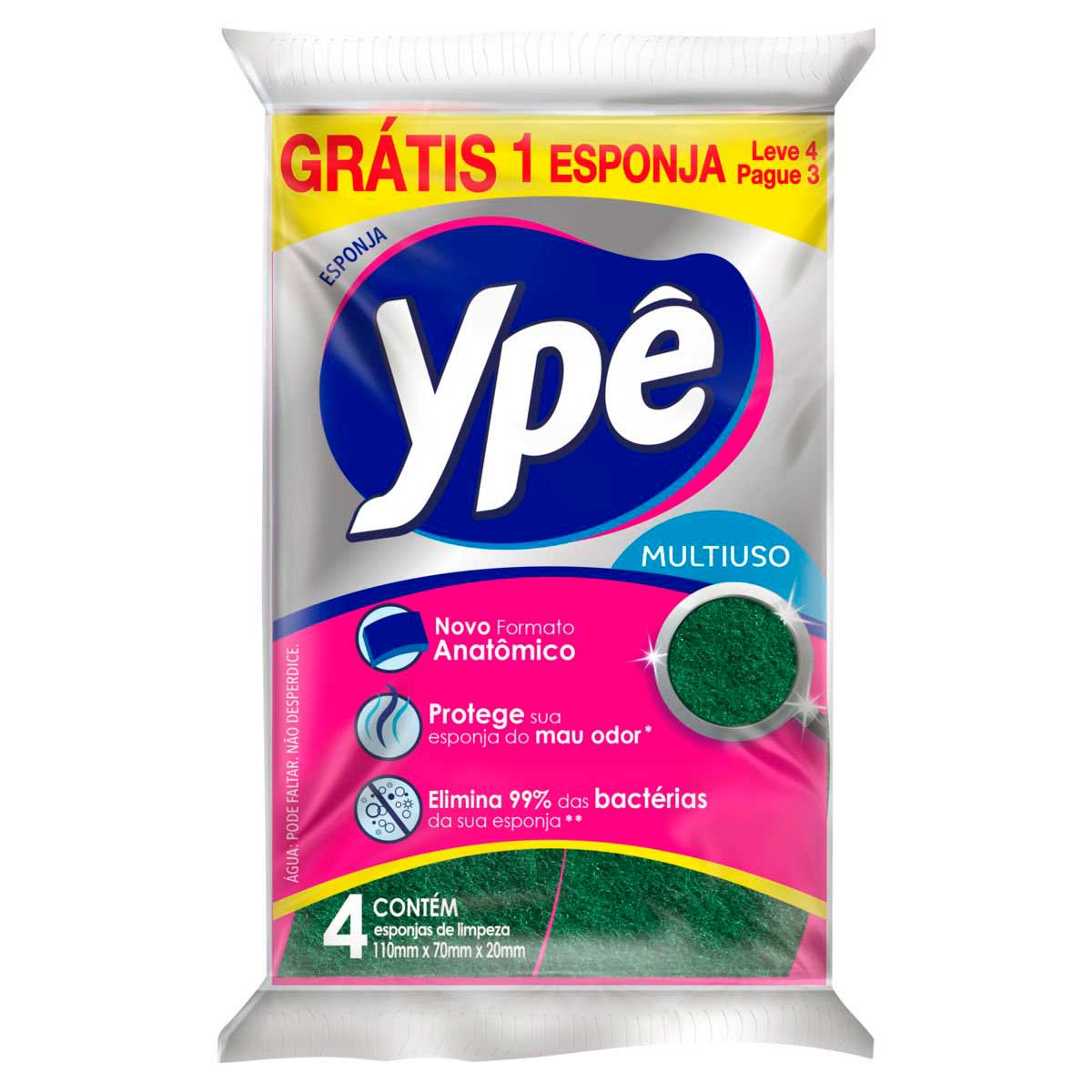 Esponja Multiuso Ypê com 4 Unidades