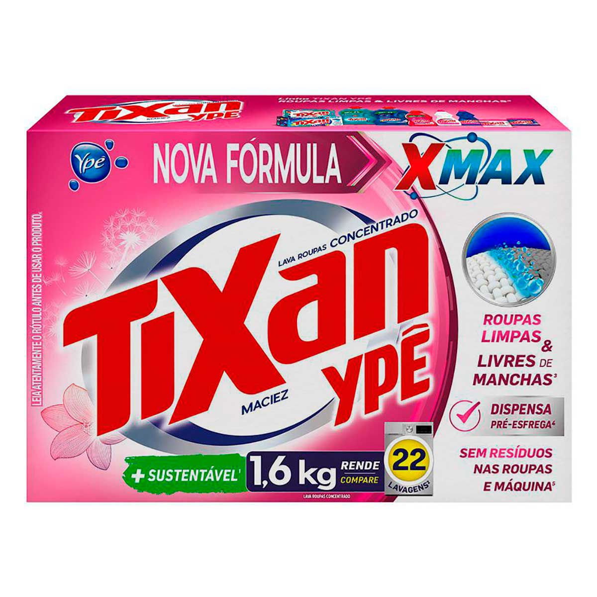 Lava Roupas em Pó Tixan Ypê Maciez 1,6Kg