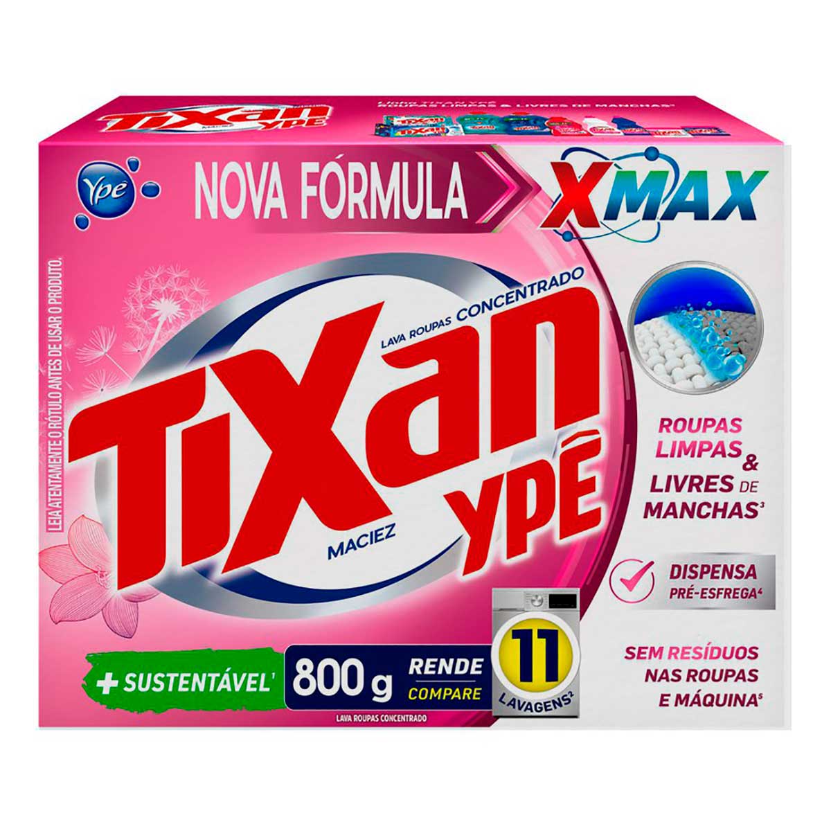 Lava Roupas em Pó Tixan Ypê Maciez 800g