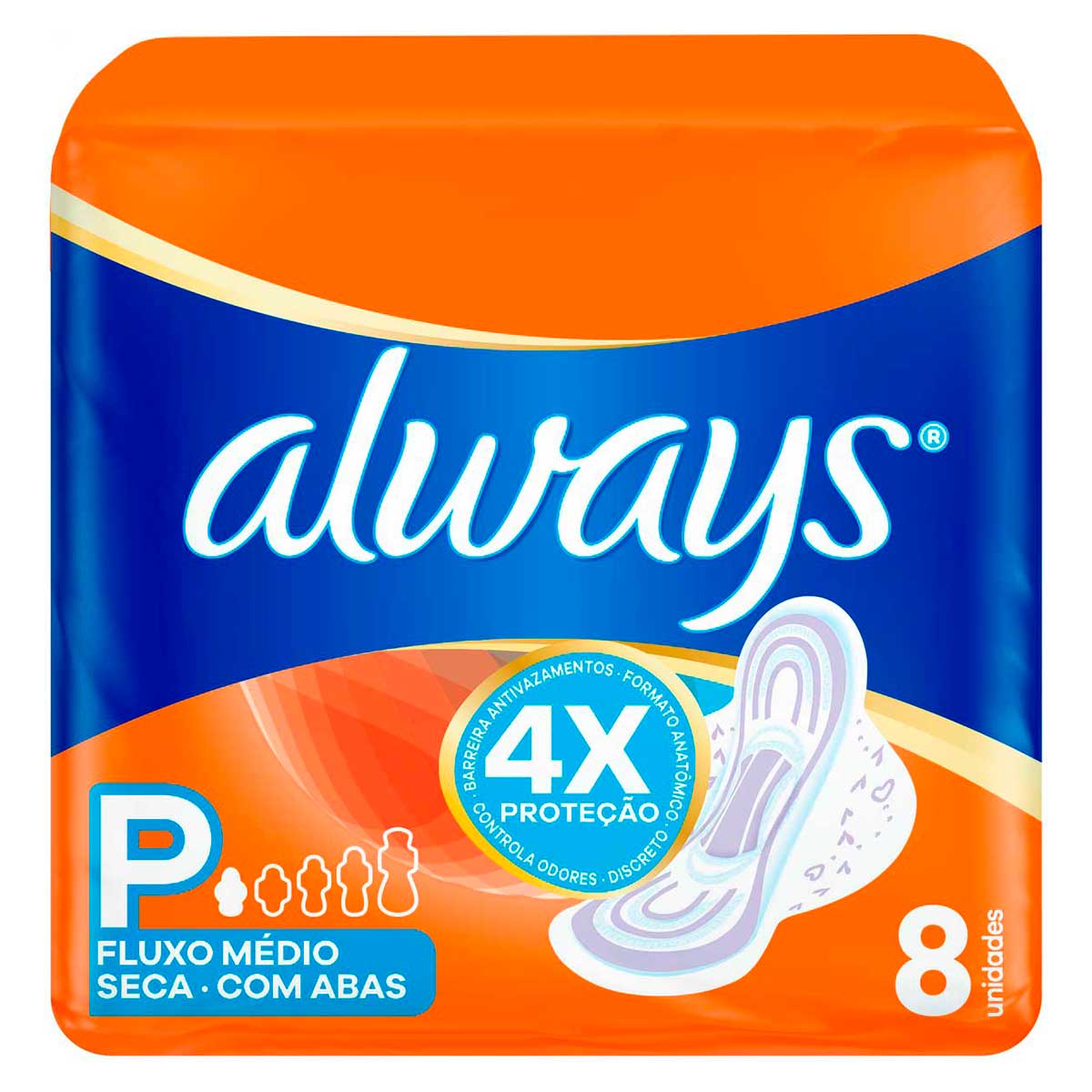 Absorvente Always P Seca com Abas 8 Unidades