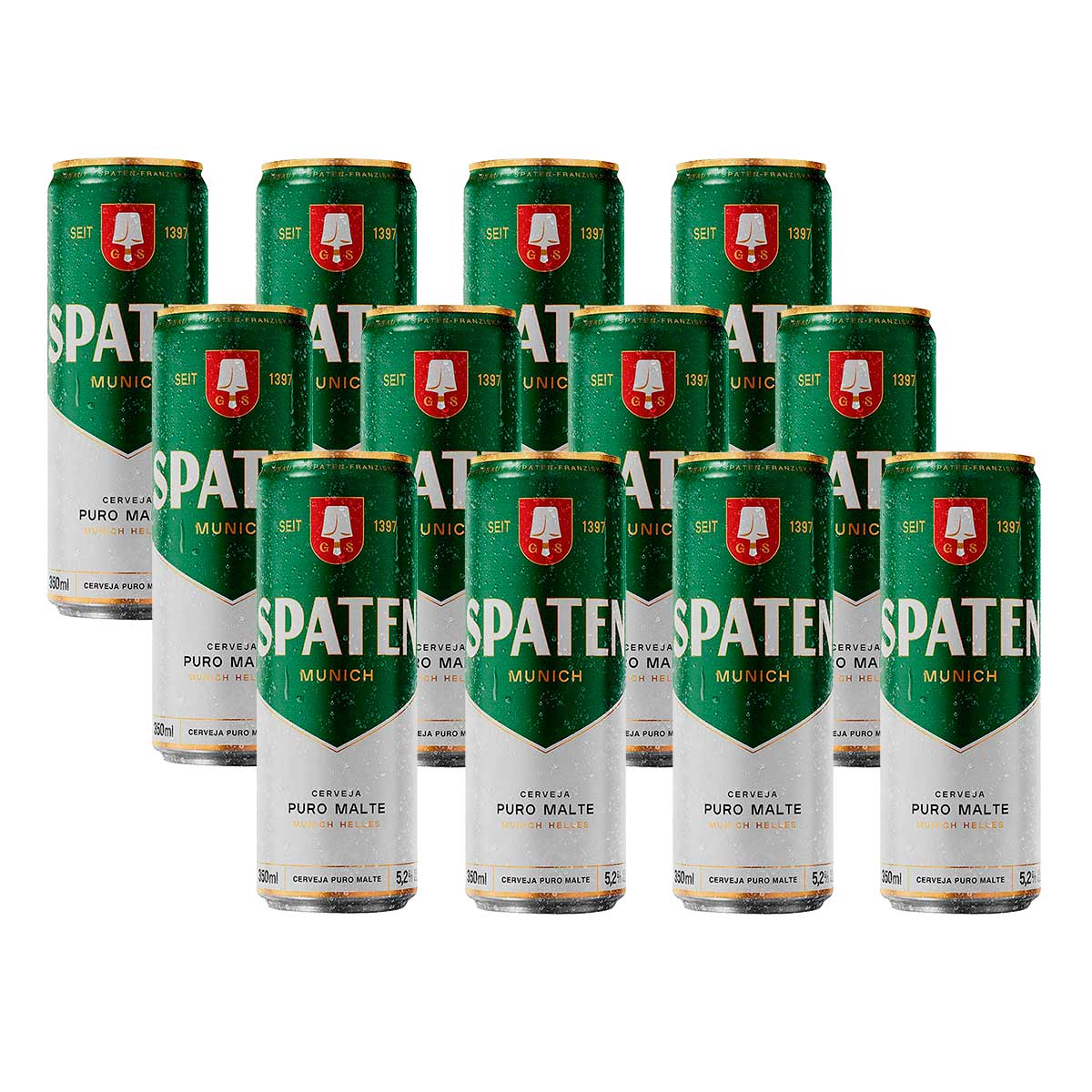 Cerveja Spaten Lata Sleek 350 ml 12 Unidades