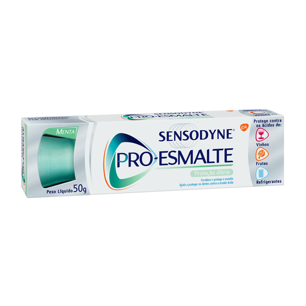 Sensodyne Pró Esmalte Pasta de Dente para Dentes Sensíveis Sabor Menta 50g