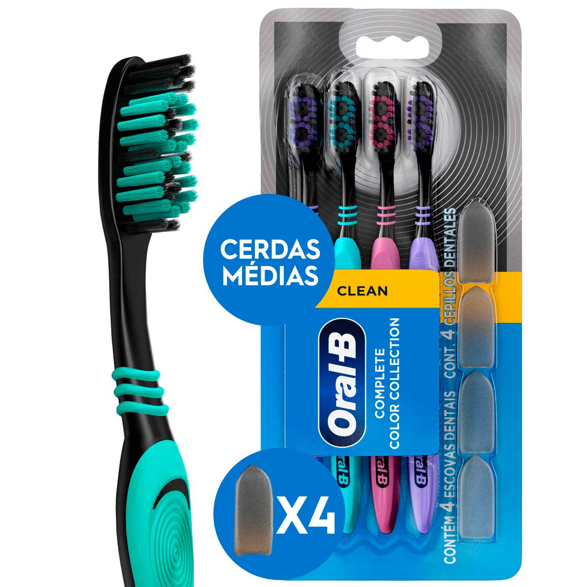 Escova Dental Oral-B Complete Color Collection 4 Unidades