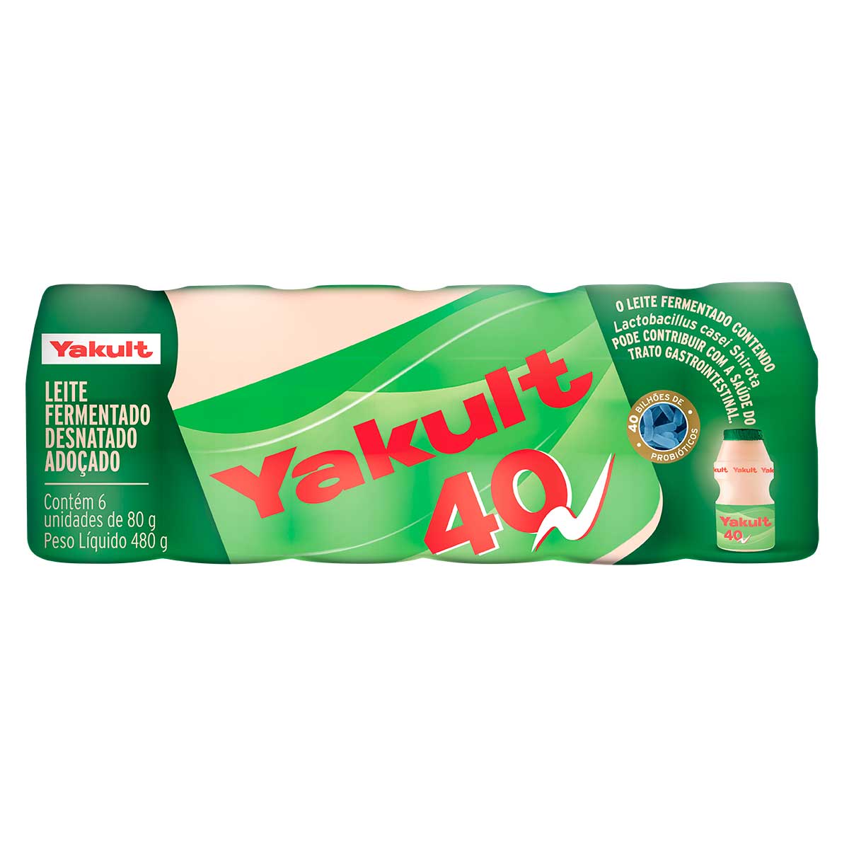 Leite Fermentado Yakult 40 80g 6 Unidades