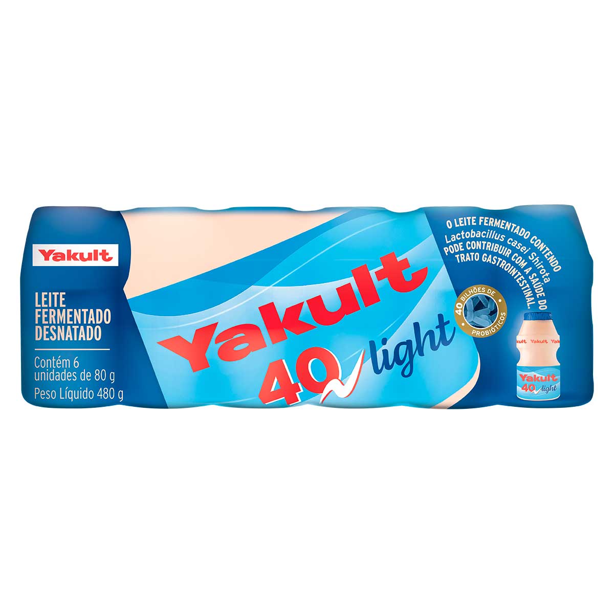 Leite Fermentado Yakult 40 light 80g 6 Unidades