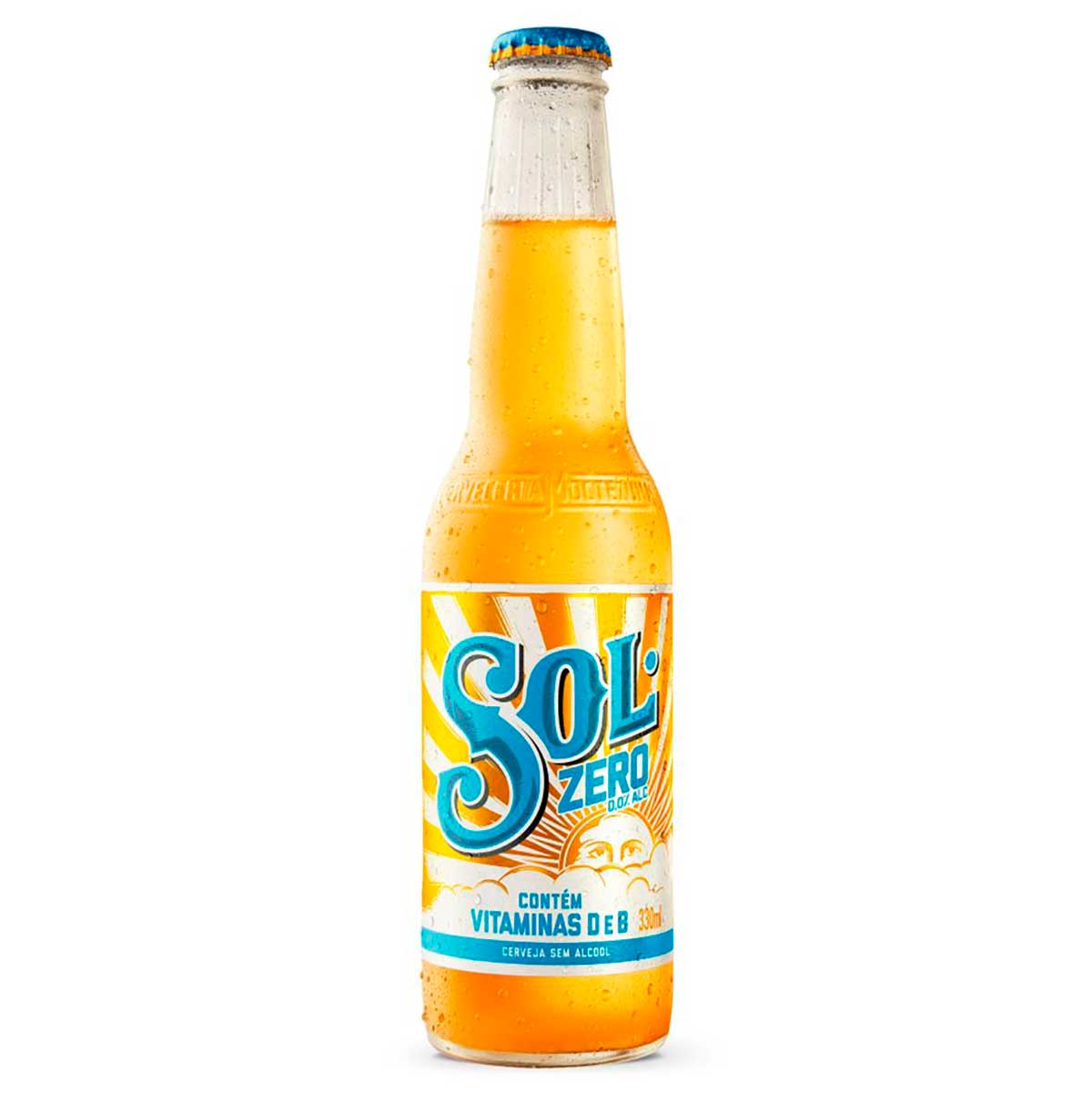 Cerveja Pilsen Zero Álcool Sol Garrafa 330ml