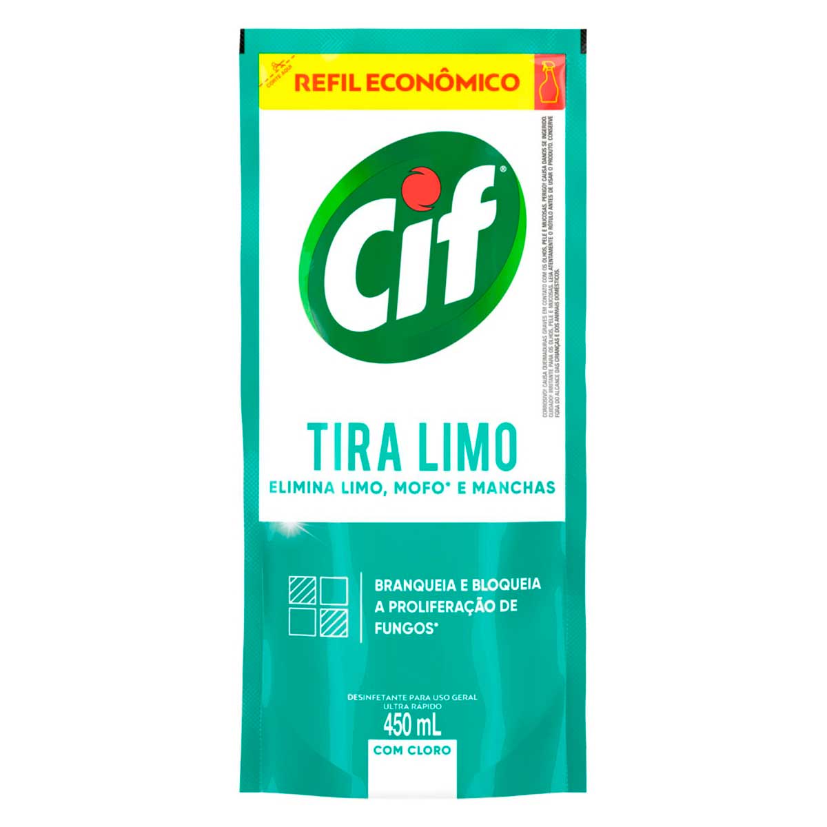 Desinfetante de Banheiro Especialista Cif Tira Limo Com Cloro 450ml Refil Econômico