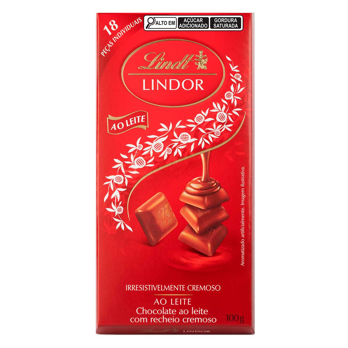 Chocolate Lindt Lindor Singles Ao Leite 100g Com 18 unidades