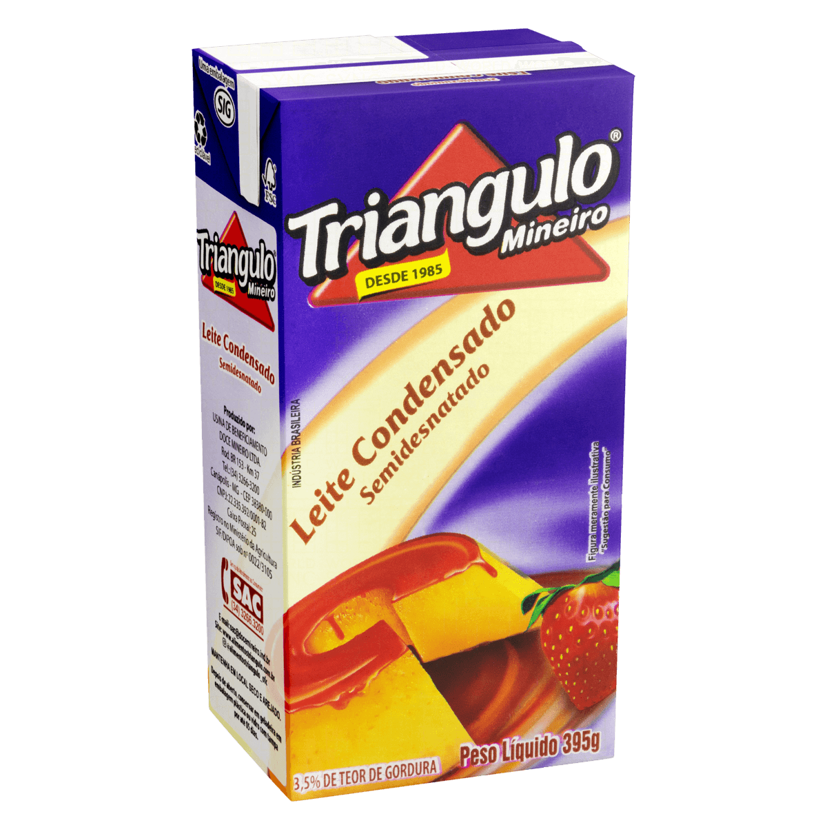 Leite Condensado Semidesnatado Triangulo Mineiro Caixa 395g