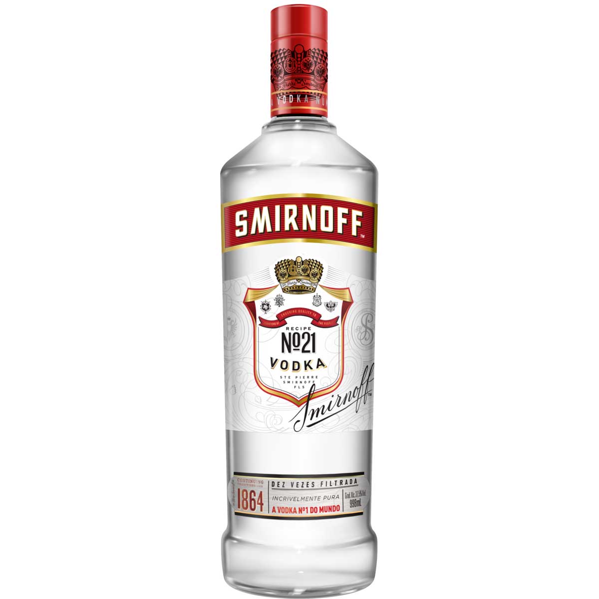 Vodka Destilada Smirnoff Garrafa 998ml